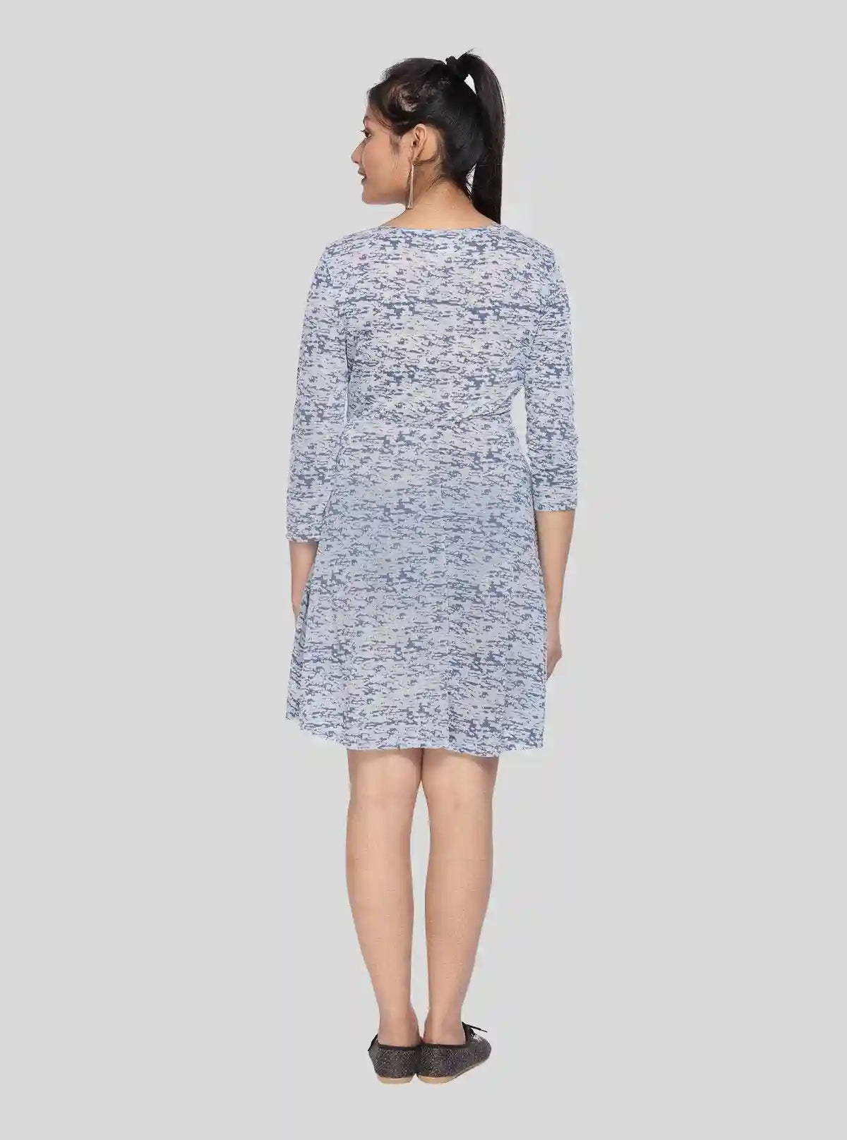 Women's Blue Solid Dress with Burnout Design in Cotton Feather Touch | Buy Online at  Boer and Fitch
