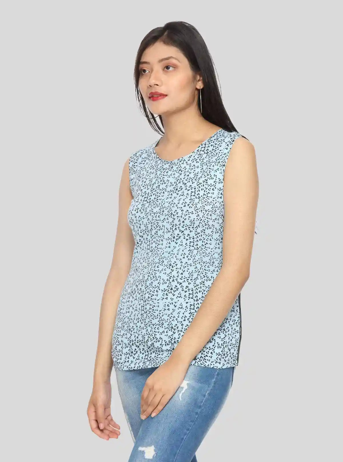 Women’s Blue Textured Sleeveless Top – Stylish & Comfortable by Boer and Fitch | Buy Online at  Boer and Fitch