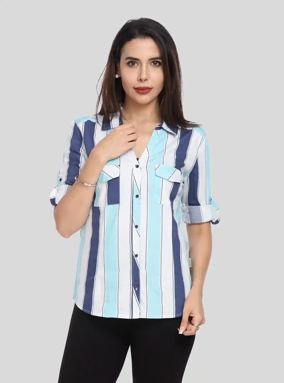 Women’s Classic Blue Stripe Cotton Shirt – Long Sleeve by Boer and Fitch | Buy Online at  Boer and Fitch