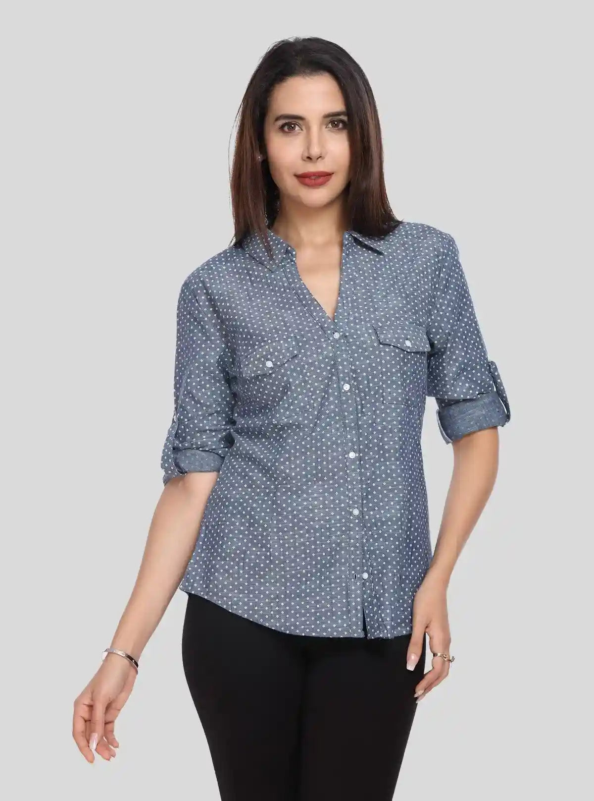 Women's Denim Polka Dot Long Sleeve Shirt – Boer and Fitch | Buy Online at  Boer and Fitch