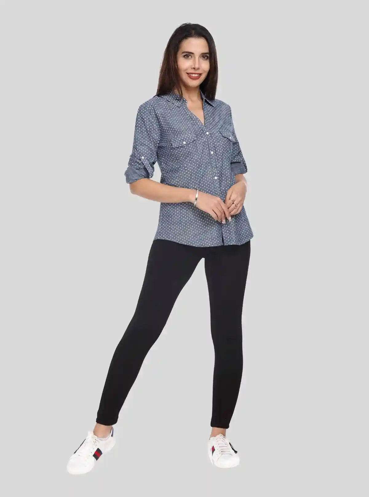 Women's Denim Polka Dot Long Sleeve Shirt – Boer and Fitch | Buy Online at  Boer and Fitch