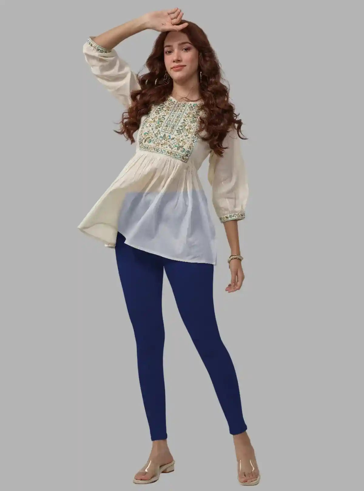 Women's Ink Blue Ankle Legging – Cotton Elastane Feather-Touch Jersey by Boer & Fitch | Buy Online at  Boer and Fitch