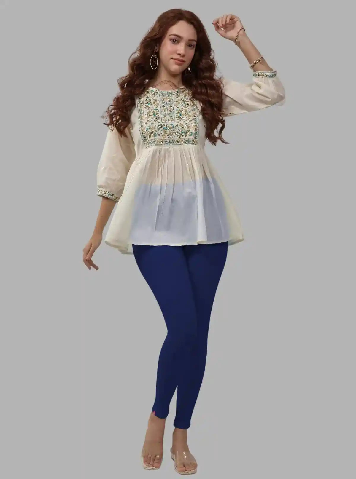 Women's Ink Blue Ankle Legging – Cotton Elastane Feather-Touch Jersey by Boer & Fitch | Buy Online at  Boer and Fitch