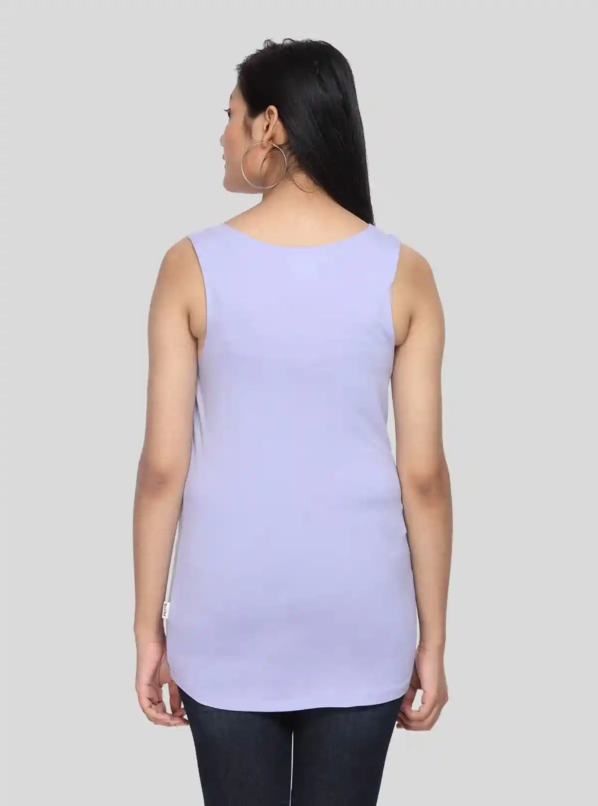 Women's Lavender Sleeveless Cotton Elastane Jersey Top by Boer and Fitch | Buy Online at  Boer and Fitch