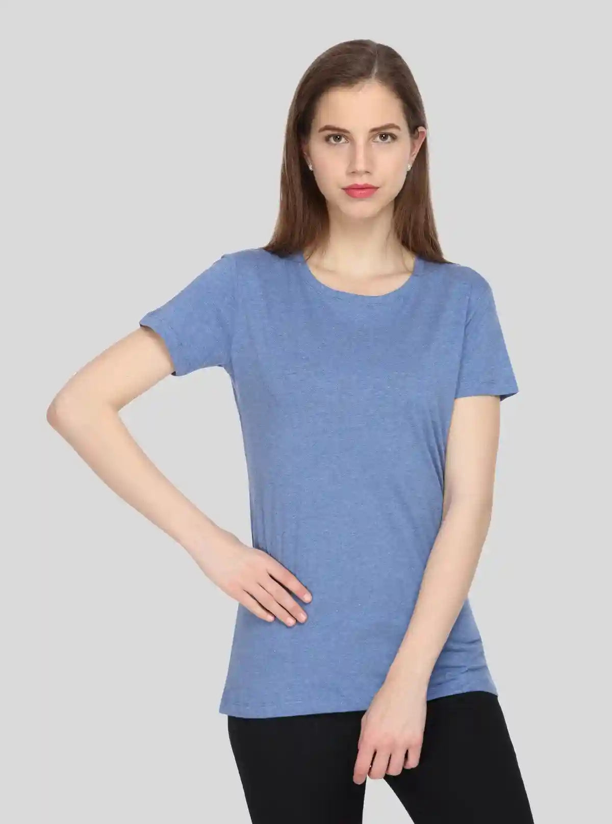 Women's Light Blue Crew Neck Cotton Jersey Short Sleeve T-Shirt by Boer and Fitch | Buy Online at  Boer and Fitch