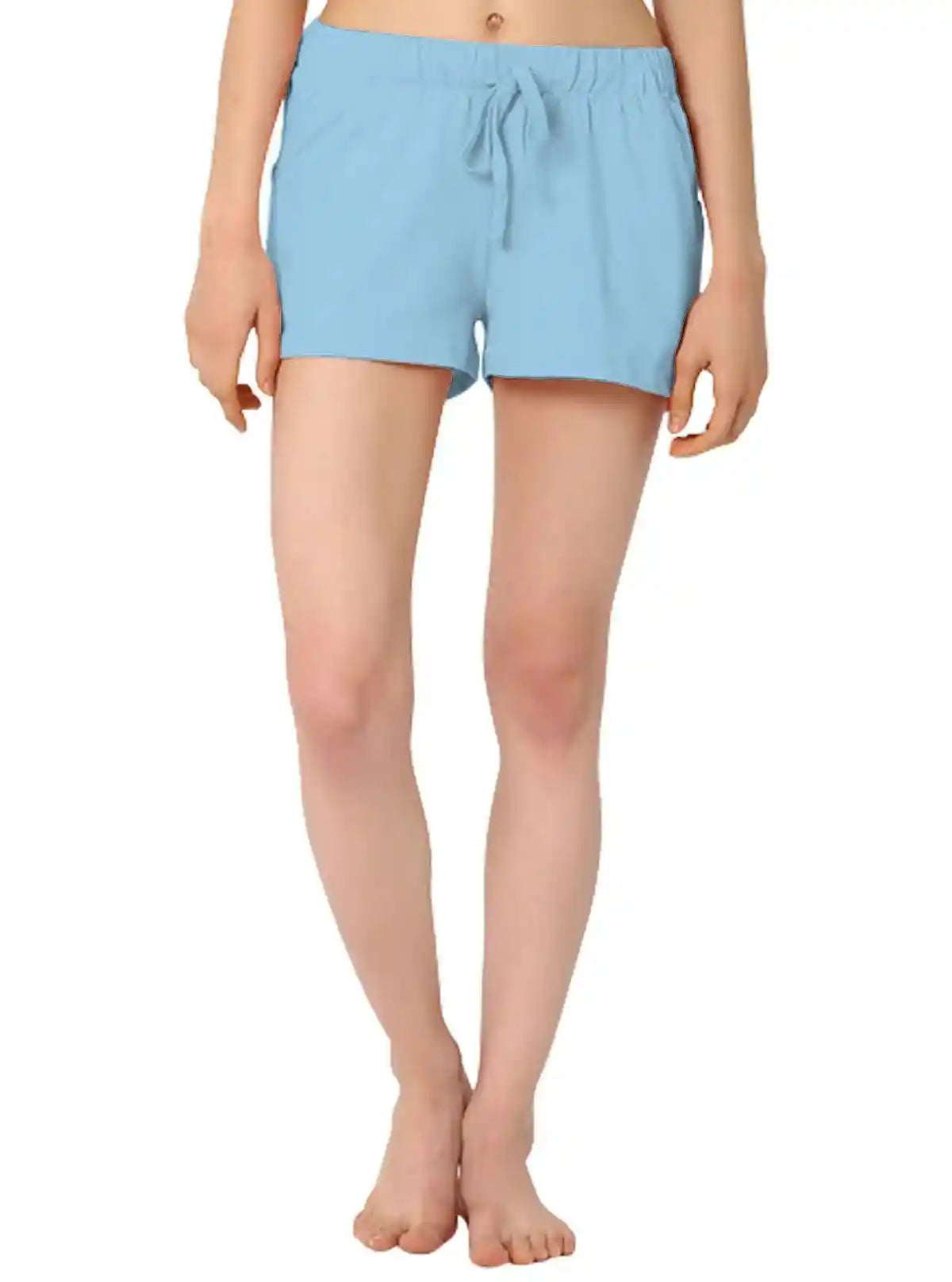 Women’s Sky Blue Cotton Jersey Shorts – Light, Breezy & Everyday Comfort | Buy Online at  Boer and Fitch