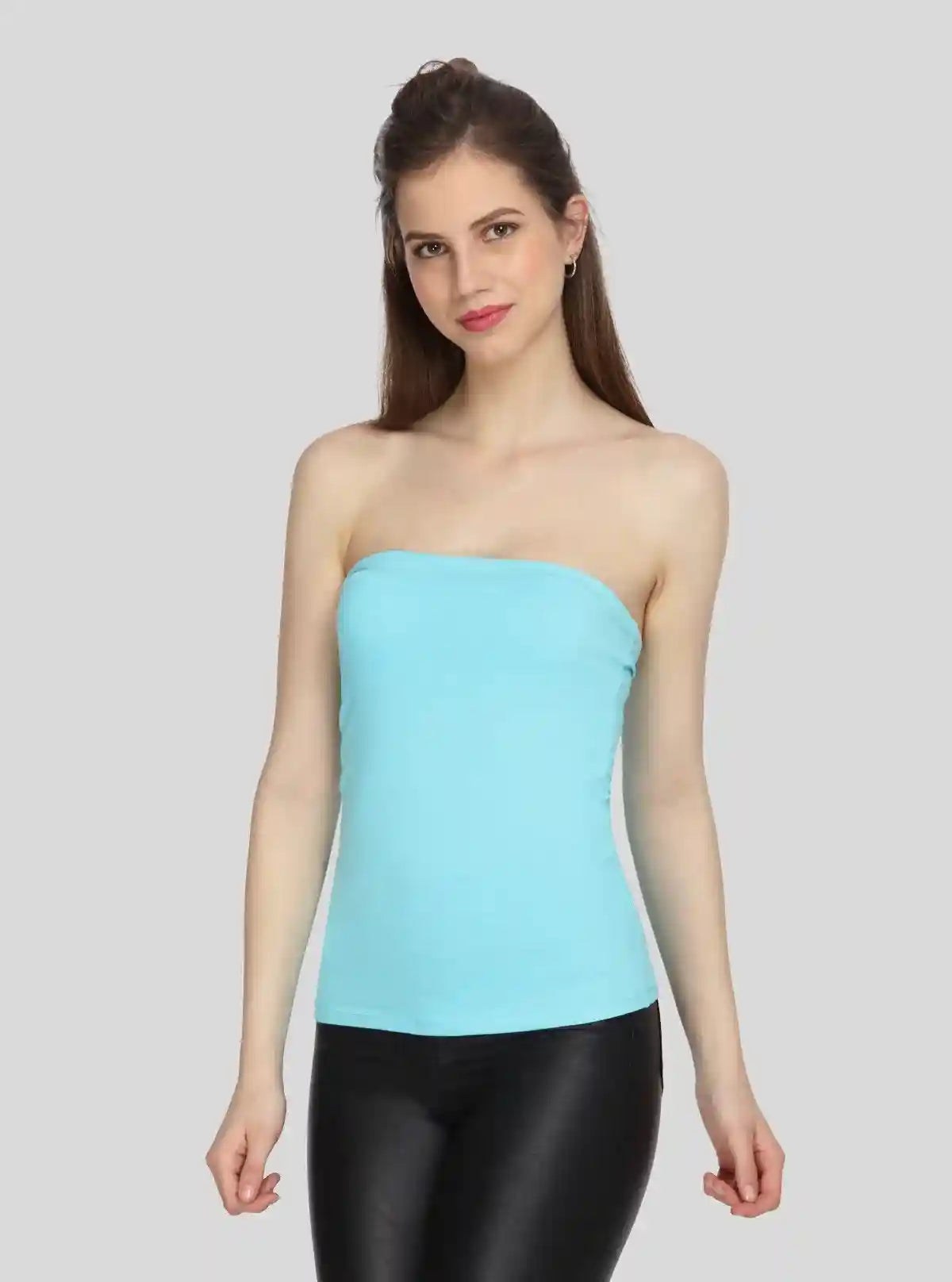 Women’s Turquoise Cotton Elastane Tube Top – Stretch Fit & Summer Fresh | Buy Online at  Boer and Fitch