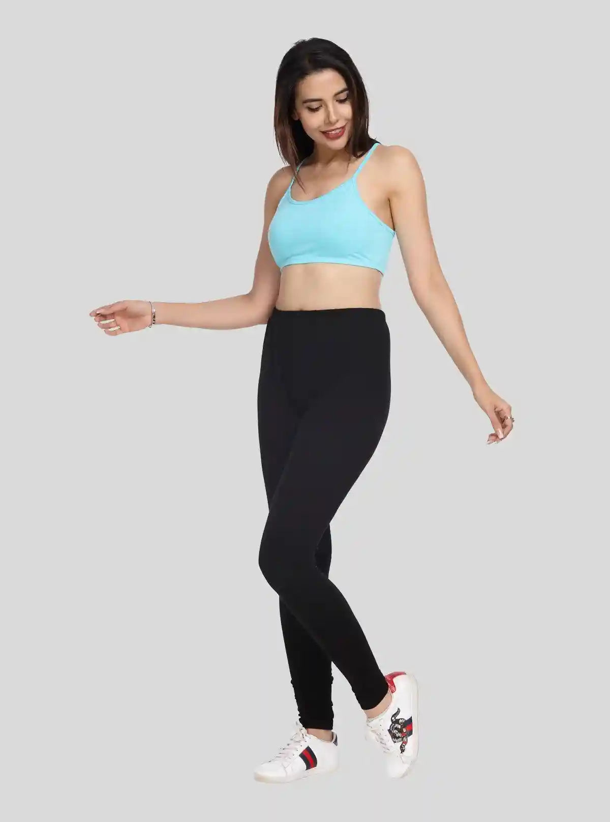 Women’s Turquoise Sports Bra with Straps – Stretch Cotton Jersey Comfort Fit | Buy Online at  Boer and Fitch