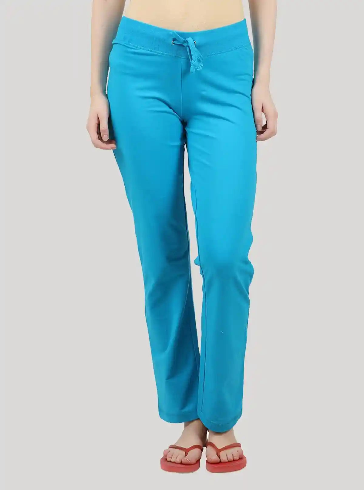 Women’s Turquoise Stretch Jogging Pant in Cotton Fleece Knit Fabric | Buy Online at  Boer and Fitch