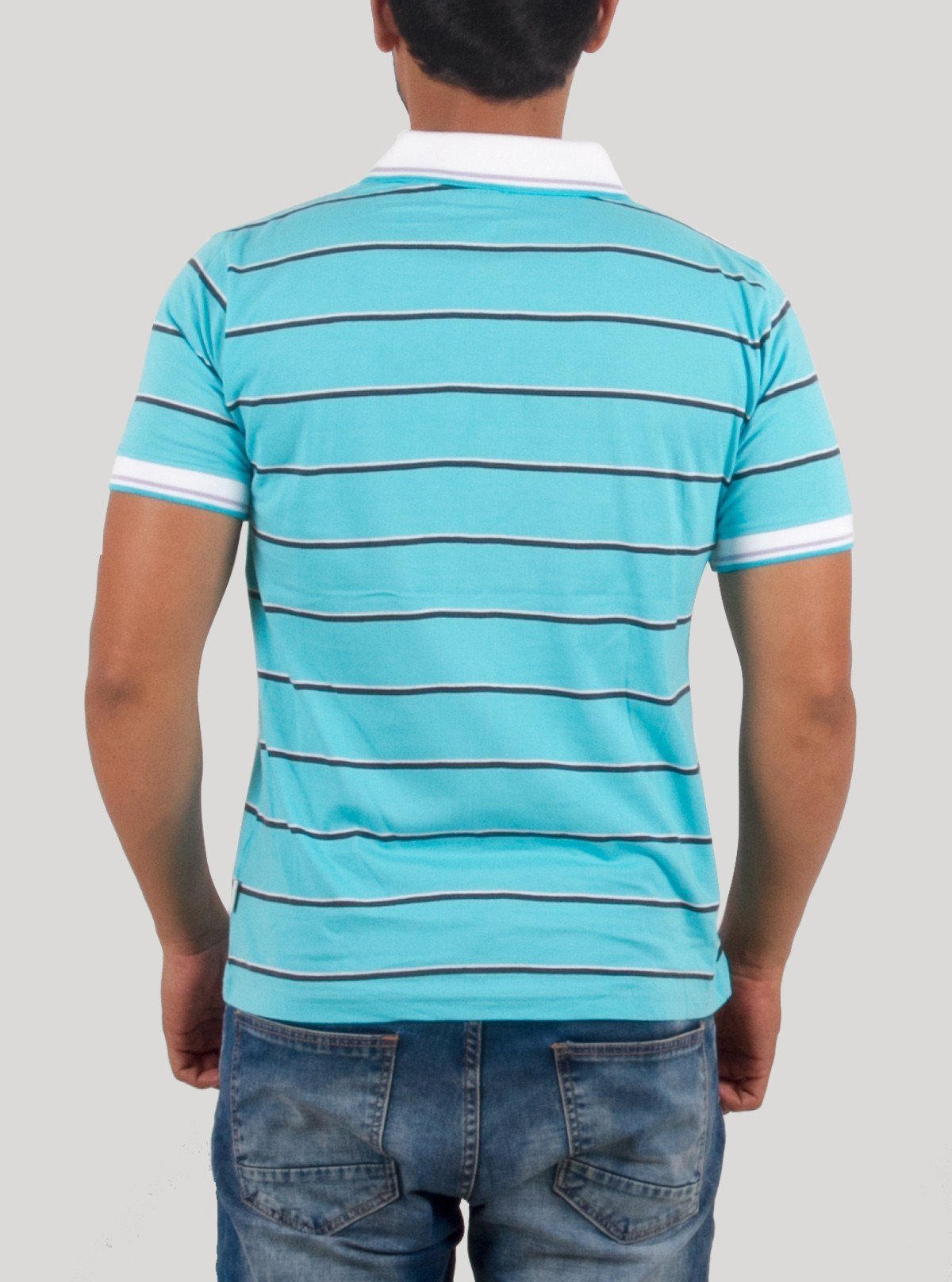 Blue Striped Polo T-Shirt for Men – Boer and Fitch - Boer and Fitch