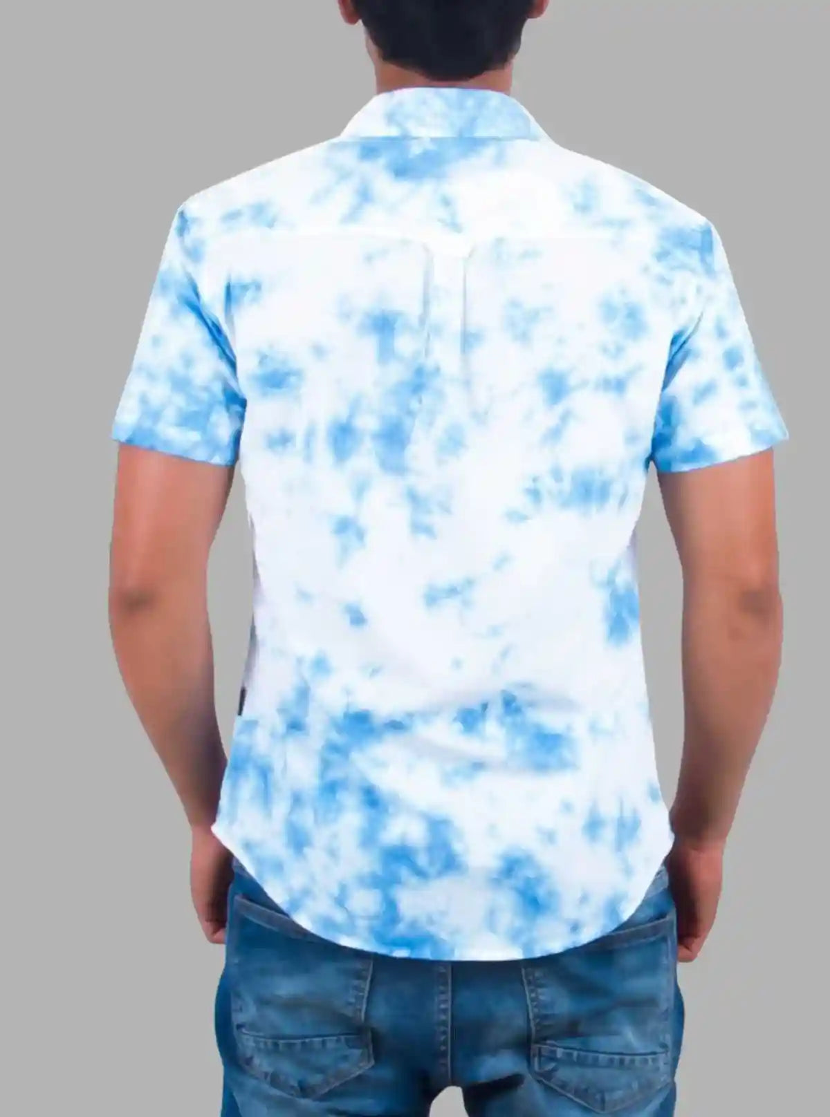 Men’s Sky Blue Tie & Dye Half Sleeve Shirt – Trendy & Comfortable | Boer & Fitch | Buy Online at  Boer and Fitch