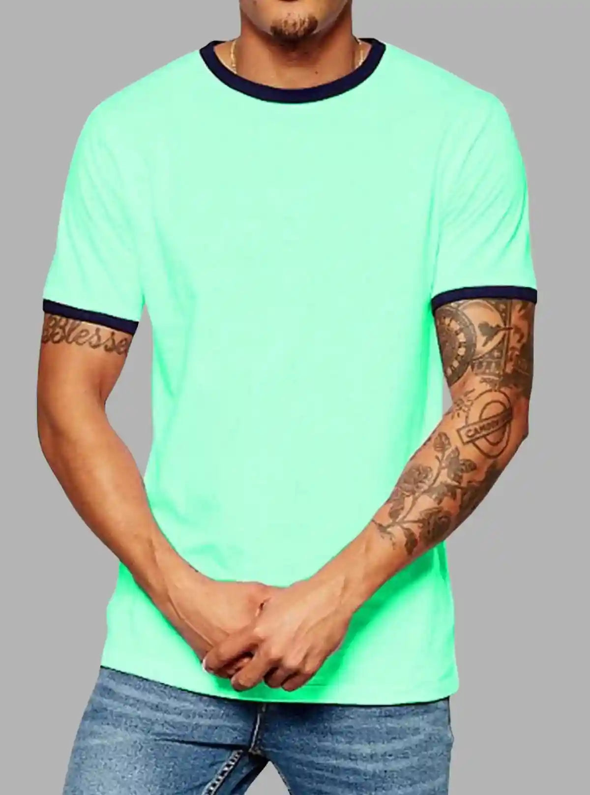 Neon Green Round Neck T-Shirt for Men – Boer and Fitch | Buy Online at  Boer and Fitch