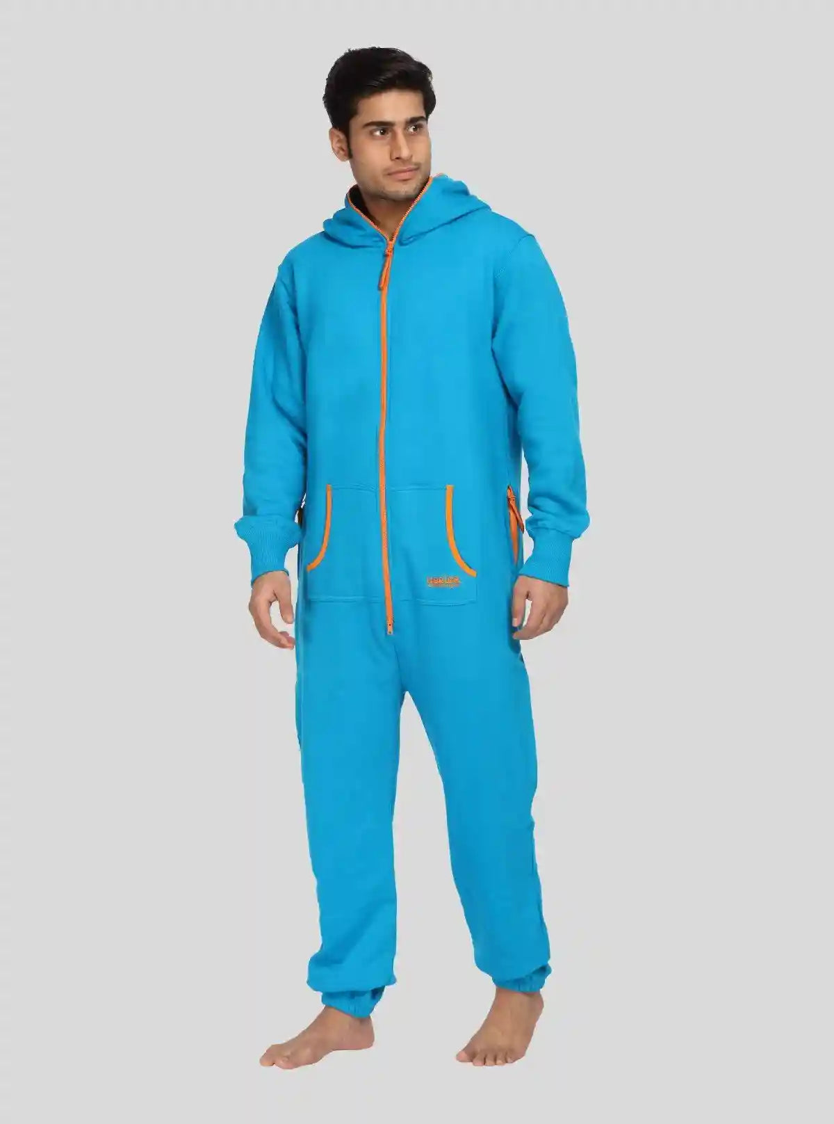 Men’s Blue Hooded Jumpsuit – Effortless Style with All-Day Comfort | Buy Online at  Boer and Fitch