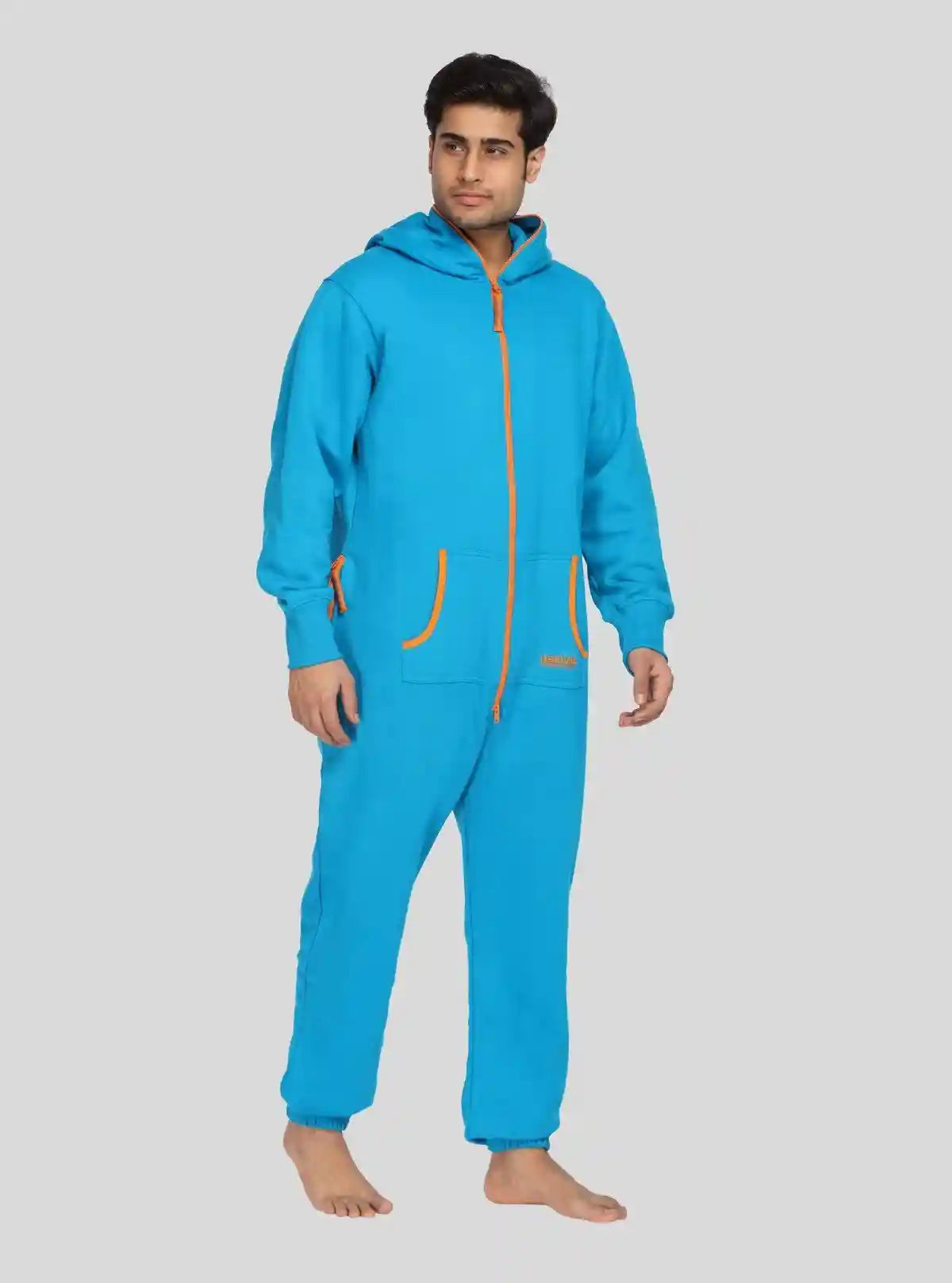 Men’s Blue Hooded Jumpsuit – Effortless Style with All-Day Comfort | Buy Online at  Boer and Fitch