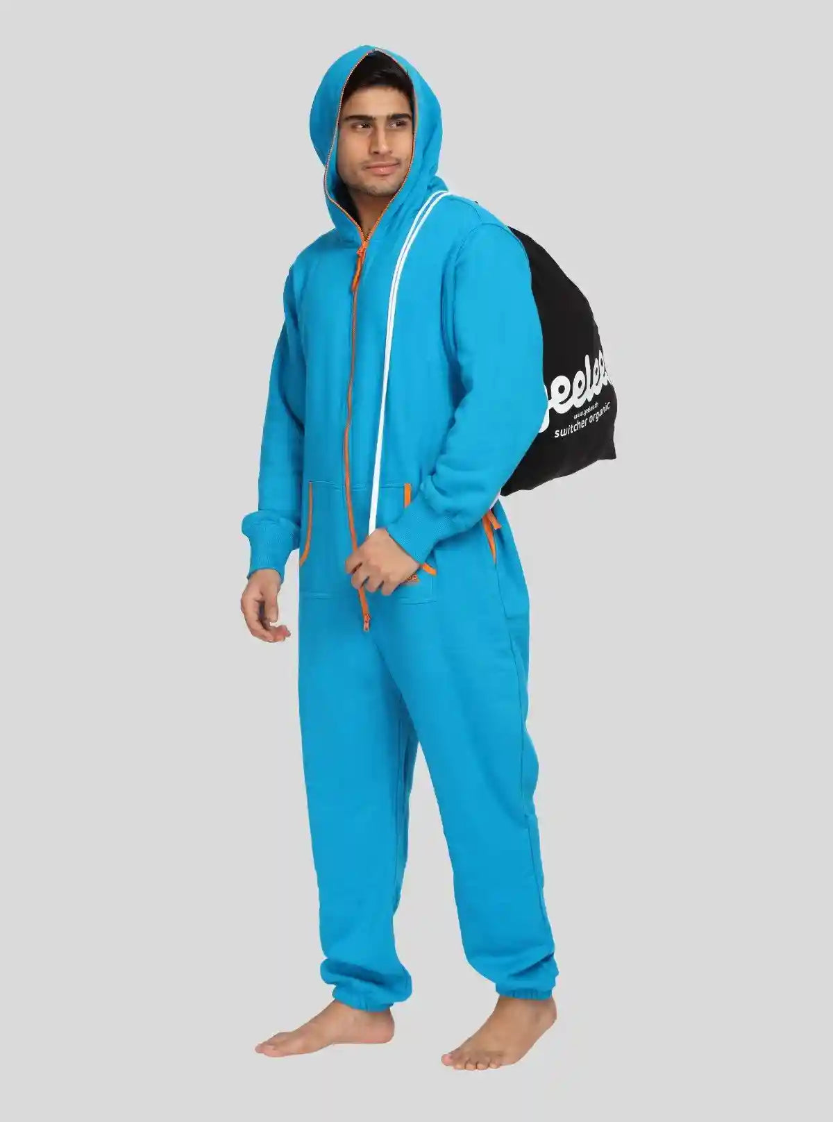 Men’s Blue Hooded Jumpsuit – Effortless Style with All-Day Comfort | Buy Online at  Boer and Fitch