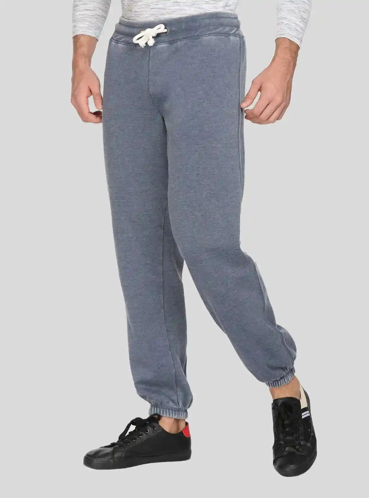 Men’s Faded Blue Cuffed Joggers – Vintage Style, Modern Comfort | Buy Online at  Boer and Fitch