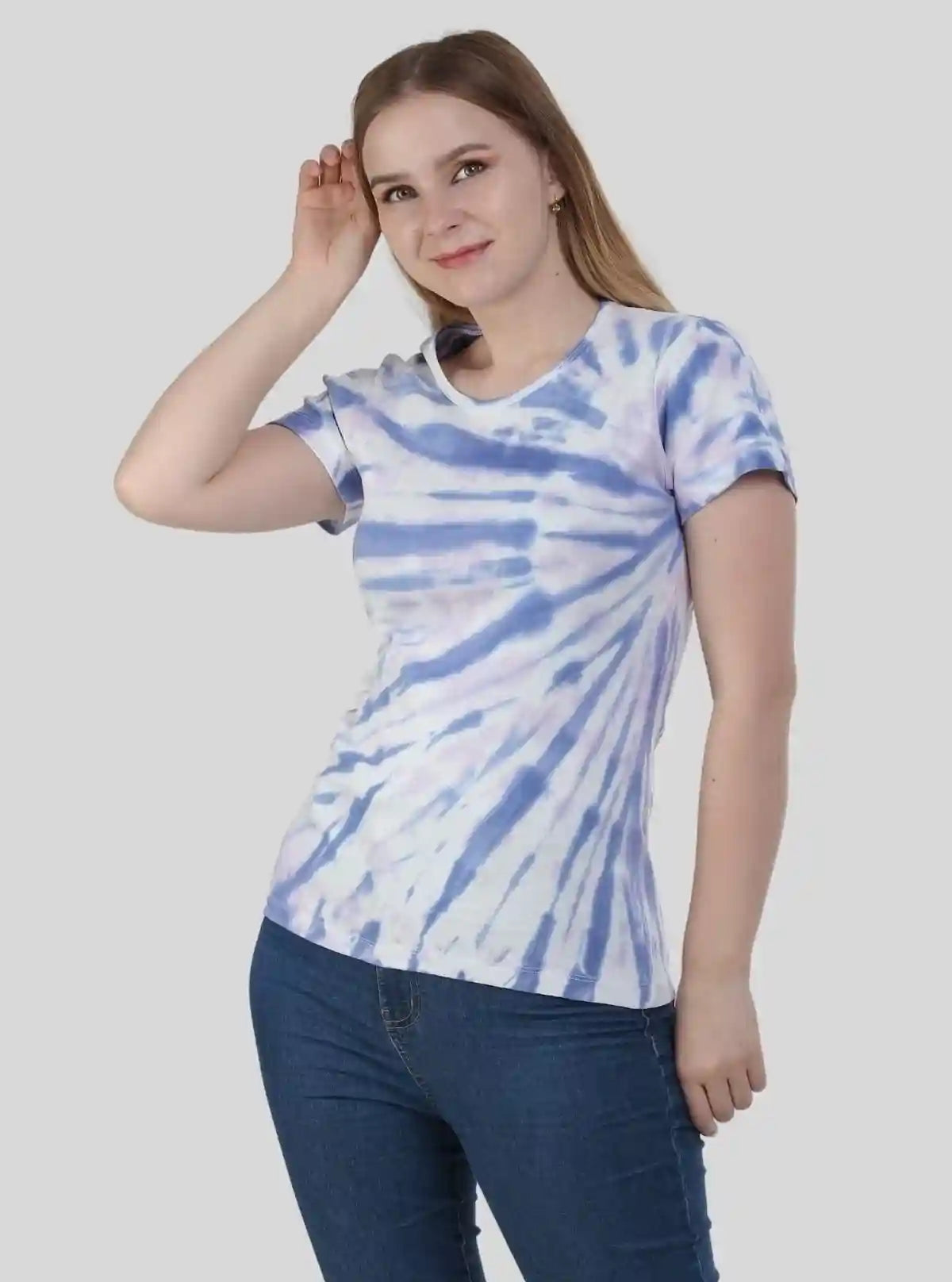 Women's Ocean Blue Tie and Dye Cotton Jersey Short Sleeve T-Shirt by Boer and Fitch from Boer and Fitch | Buy Online at gep32c-qs.myshopify.com