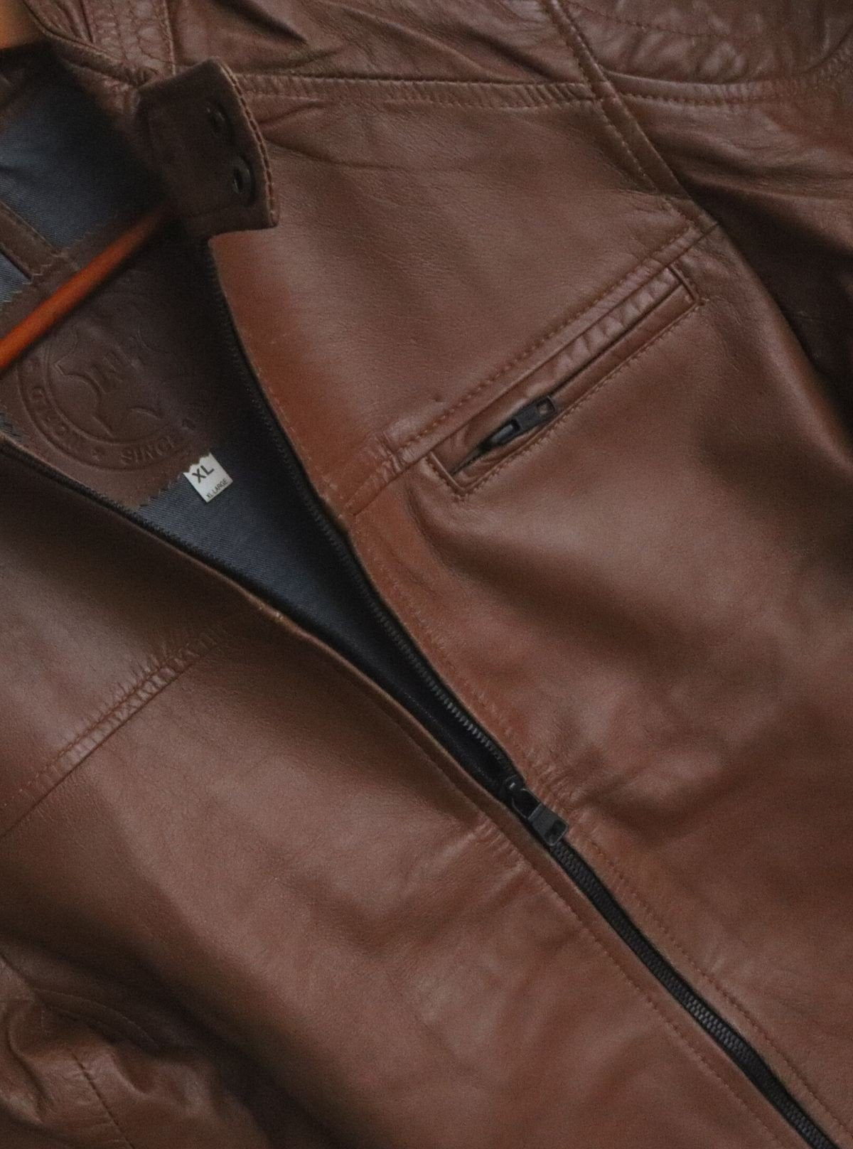 Brown Leather Jacket for Men – Classic Biker Style by Boer and Fitch - Boer and Fitch