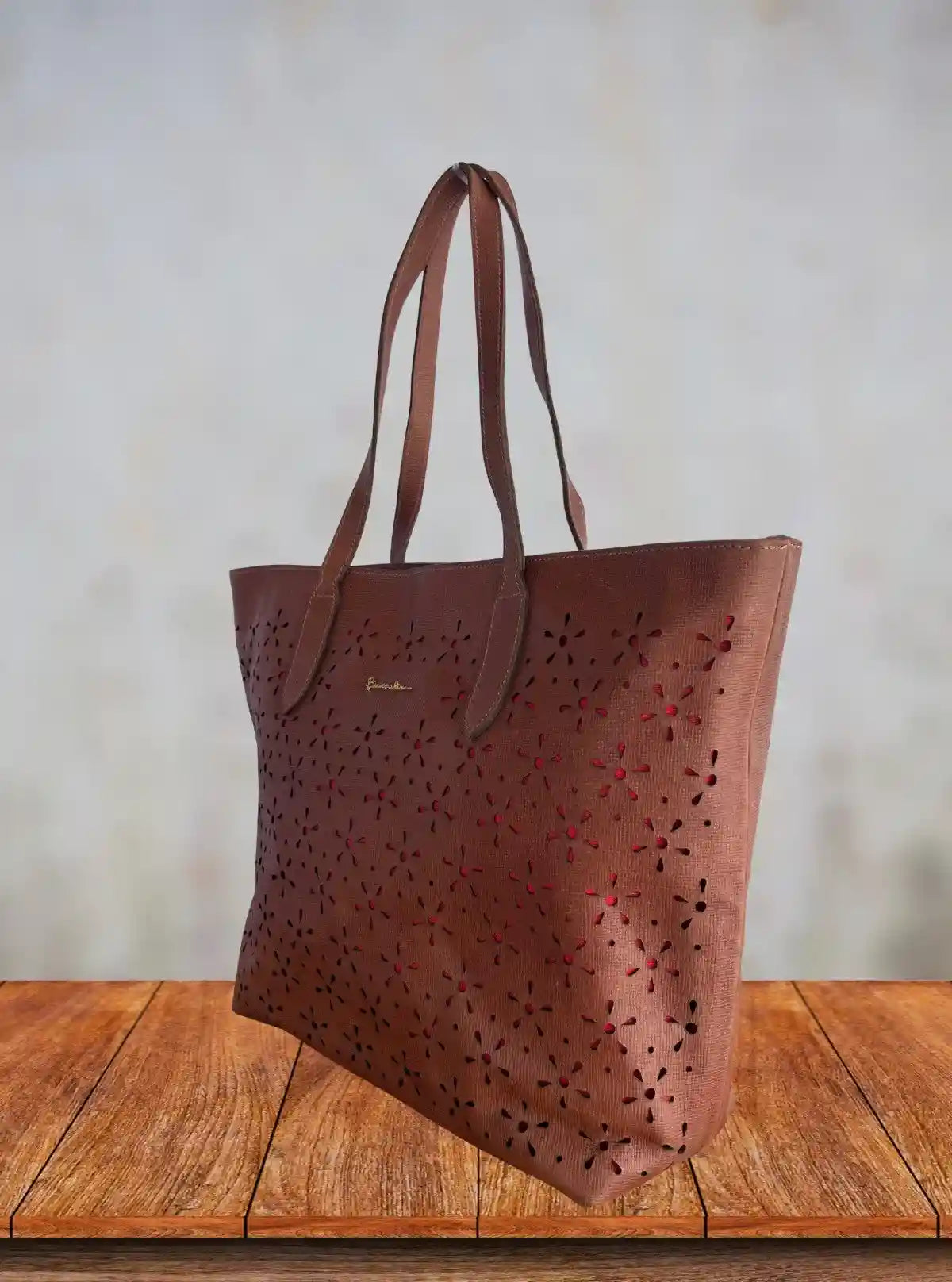 Brown Textured Leather Shopper Bag – Chic & Spacious Handbag for Women | Buy Online at  Boer and Fitch