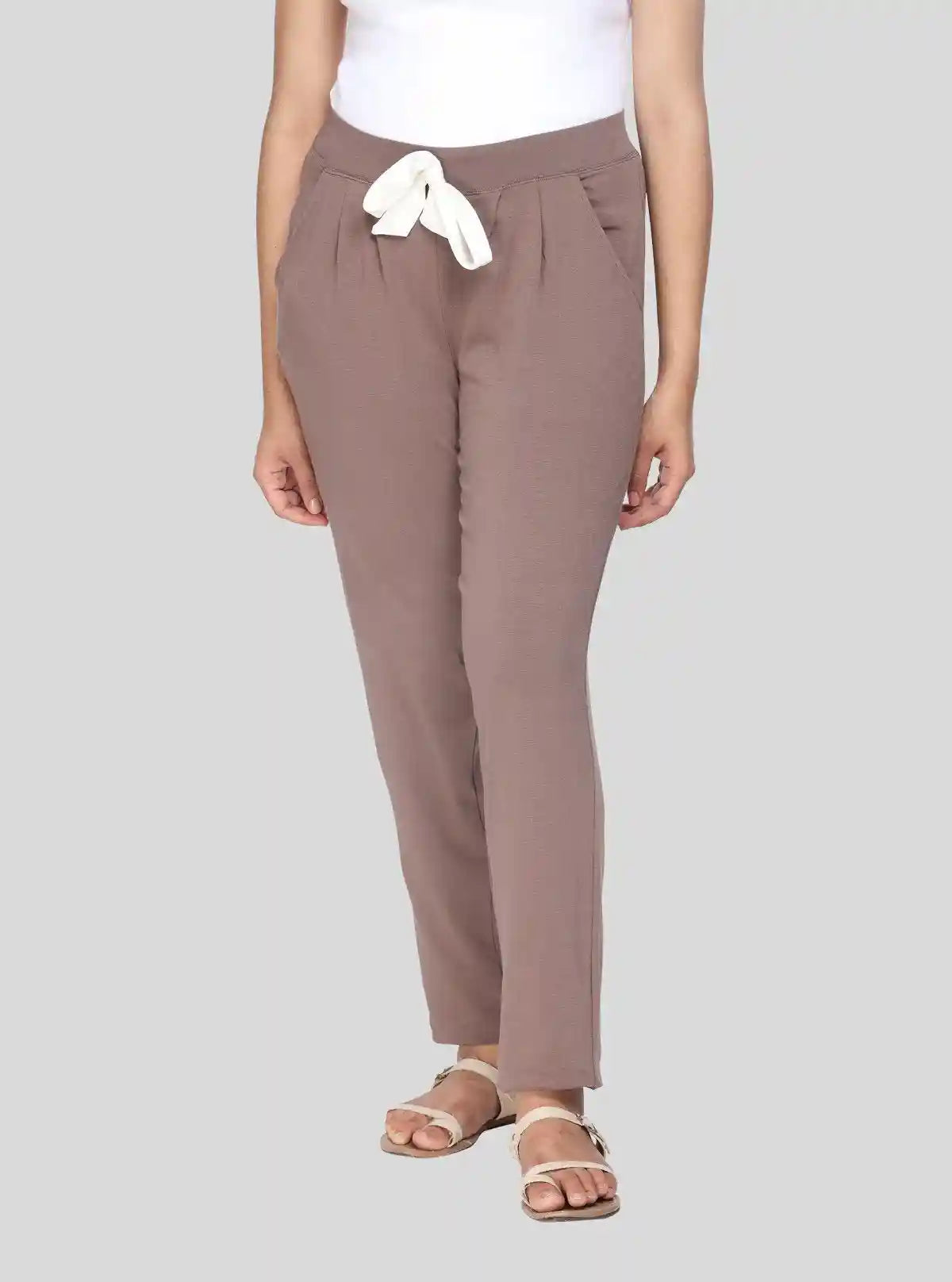 Women’s Brown Cotton Stretch Trousers – Sleek Fit & Everyday Comfort | Buy Online at  Boer and Fitch
