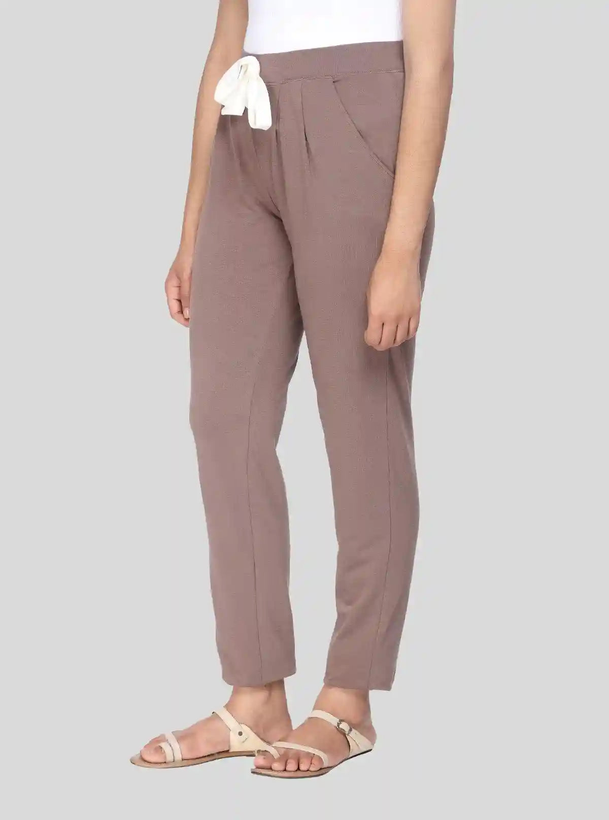 Women’s Brown Cotton Stretch Trousers – Sleek Fit & Everyday Comfort | Buy Online at  Boer and Fitch