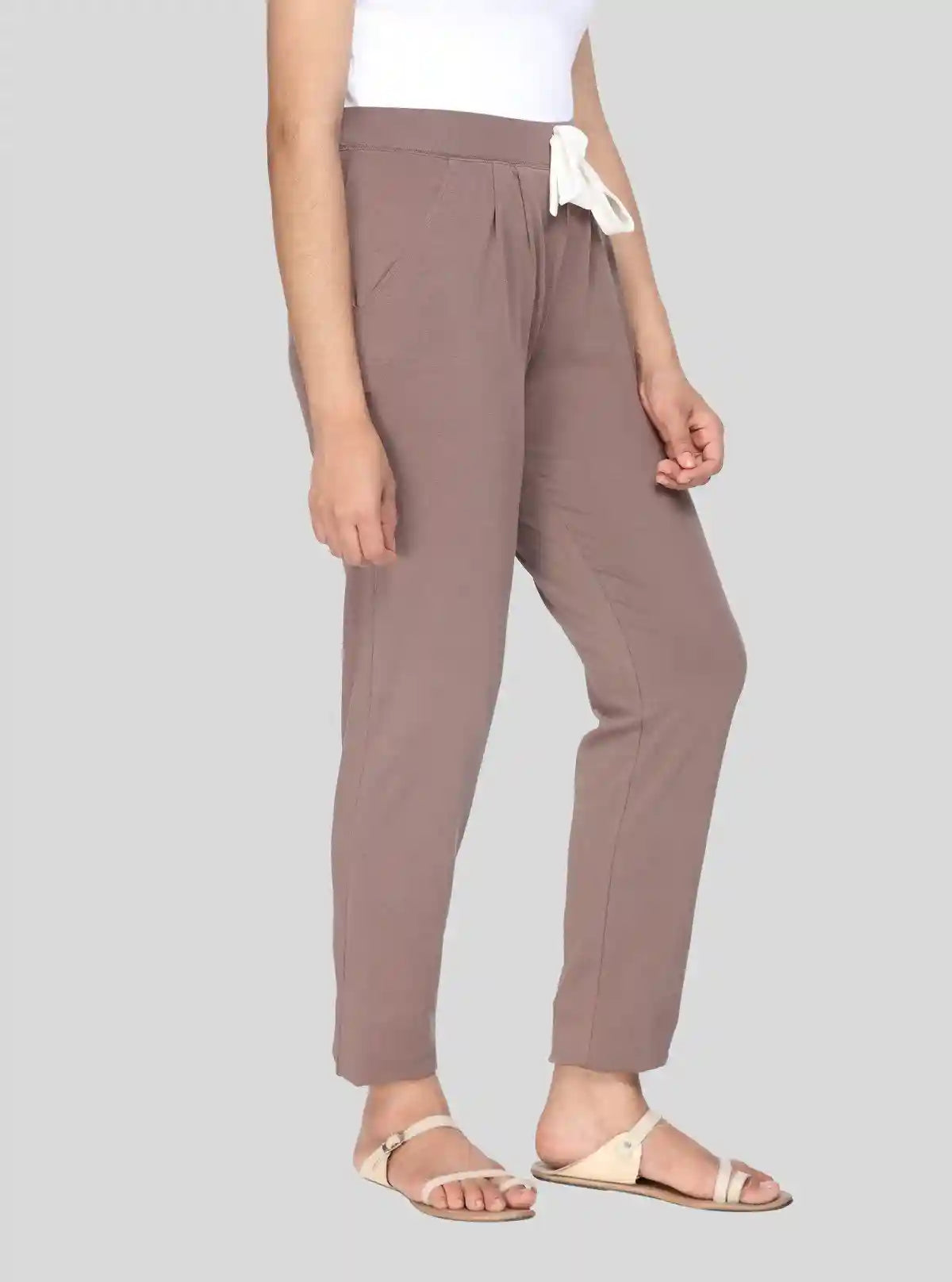 Women’s Brown Cotton Stretch Trousers – Sleek Fit & Everyday Comfort | Buy Online at  Boer and Fitch