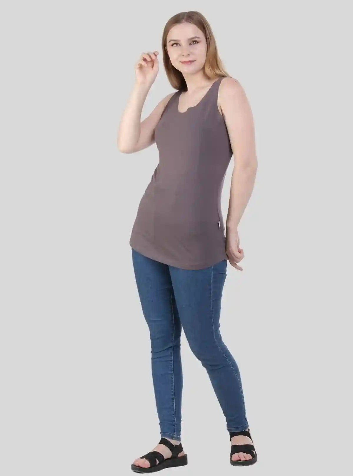 Women’s Brown Sleeveless Stretch Top – Boer and Fitch | Buy Online at  Boer and Fitch