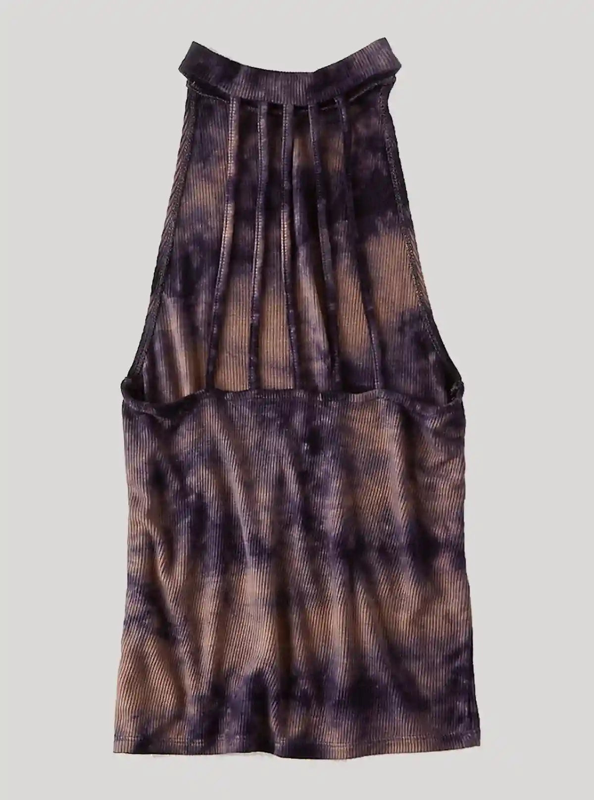 Women's Brown Tie and Dye Racer Neck Crop Top in Cotton Durby Knit | Buy Online at  Boer and Fitch