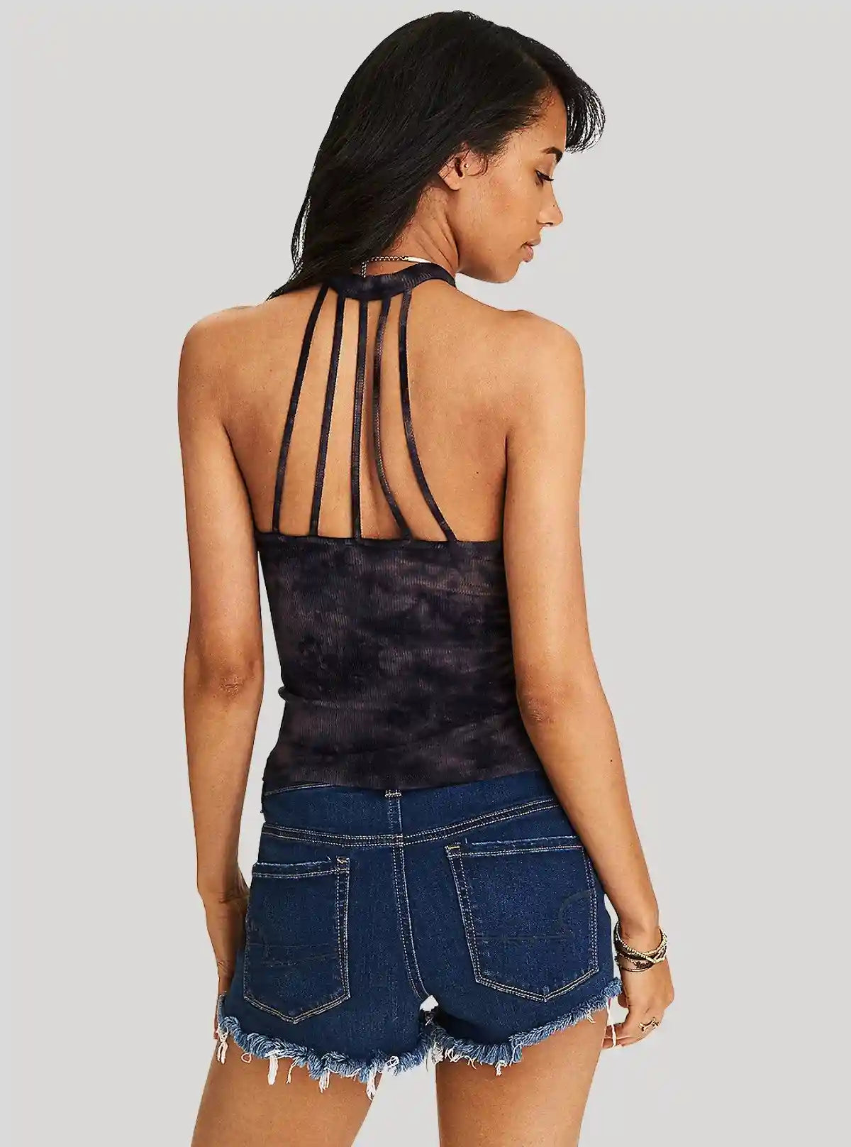 Women's Brown Tie and Dye Racer Neck Crop Top in Cotton Durby Knit | Buy Online at  Boer and Fitch