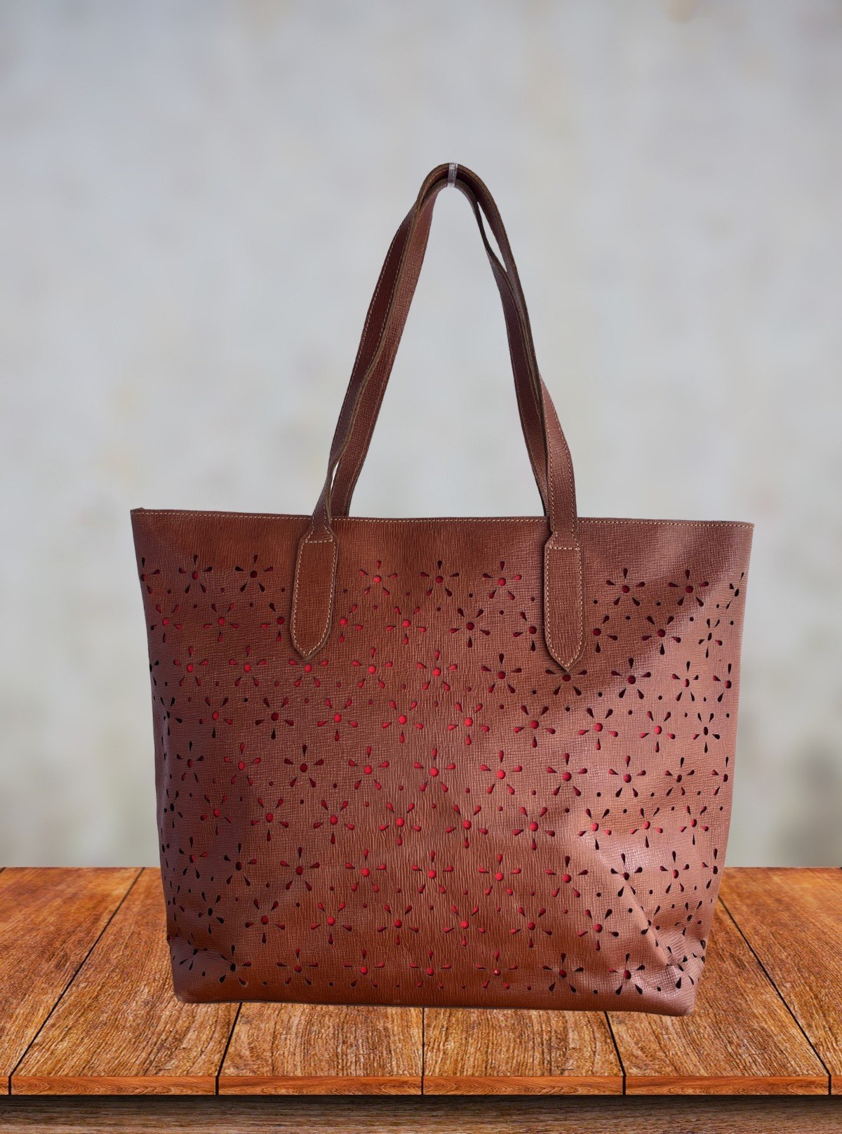 Brown Textured Leather Shopper Bag – Chic & Spacious Handbag for Women - Boer and Fitch