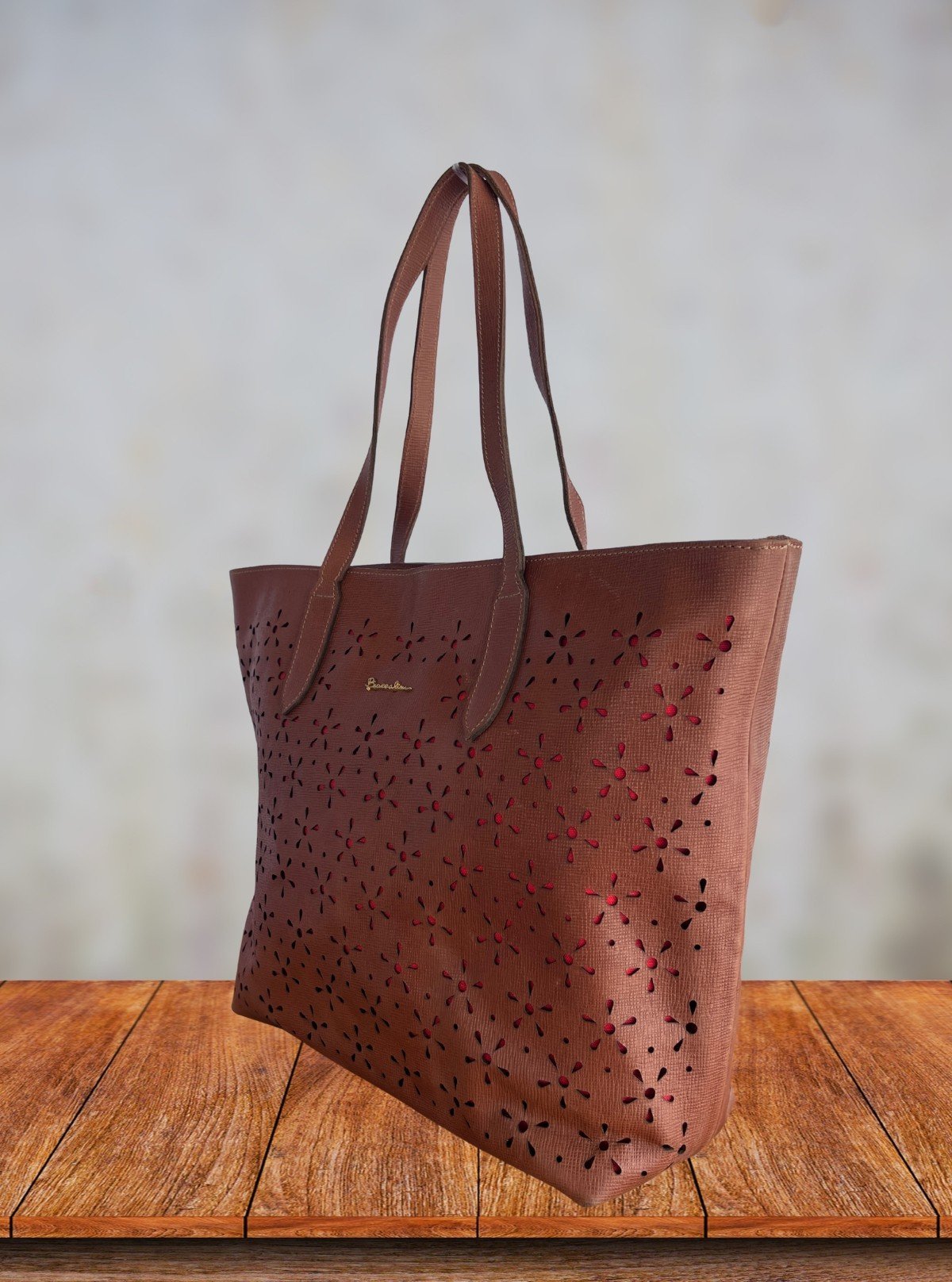 Brown Textured Leather Shopper Bag – Chic & Spacious Handbag for Women - Boer and Fitch