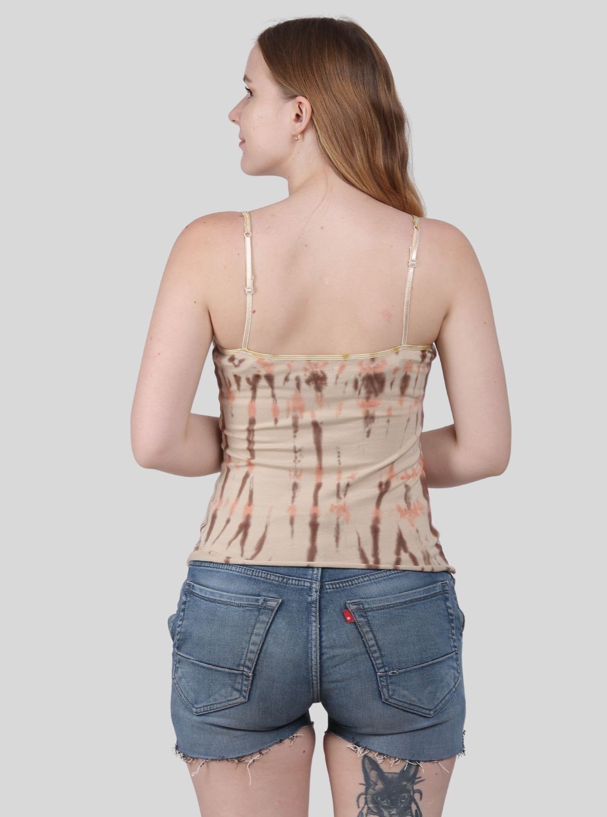 Brown Tie Dye Spaghetti Top - Boer and Fitch