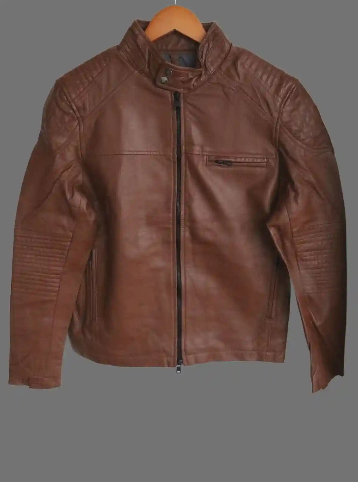 Brown Leather Jacket for Men – Classic Biker Style by Boer and Fitch | Buy Online at  Boer and Fitch