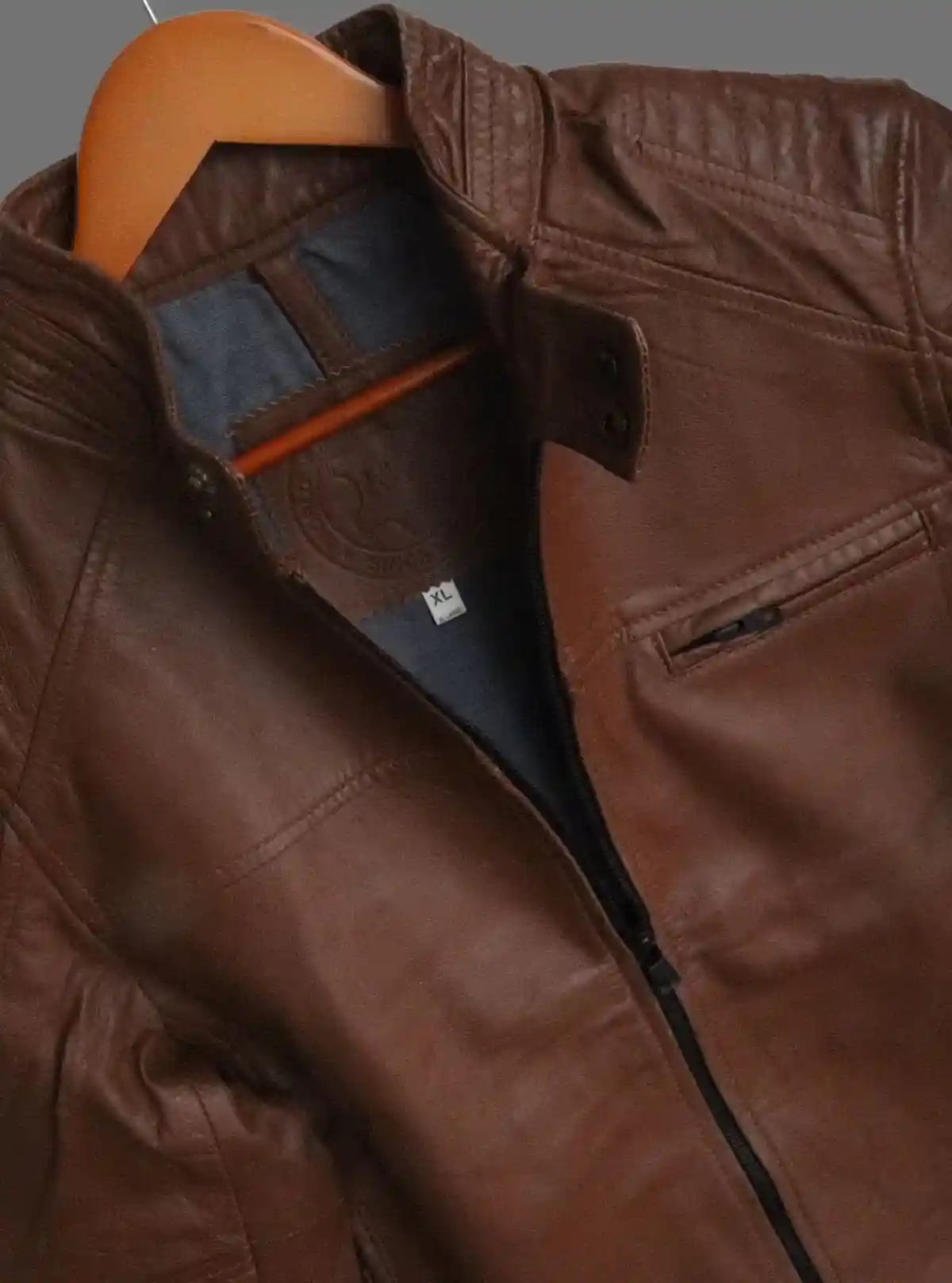 Brown Leather Jacket for Men – Classic Biker Style by Boer and Fitch | Buy Online at  Boer and Fitch