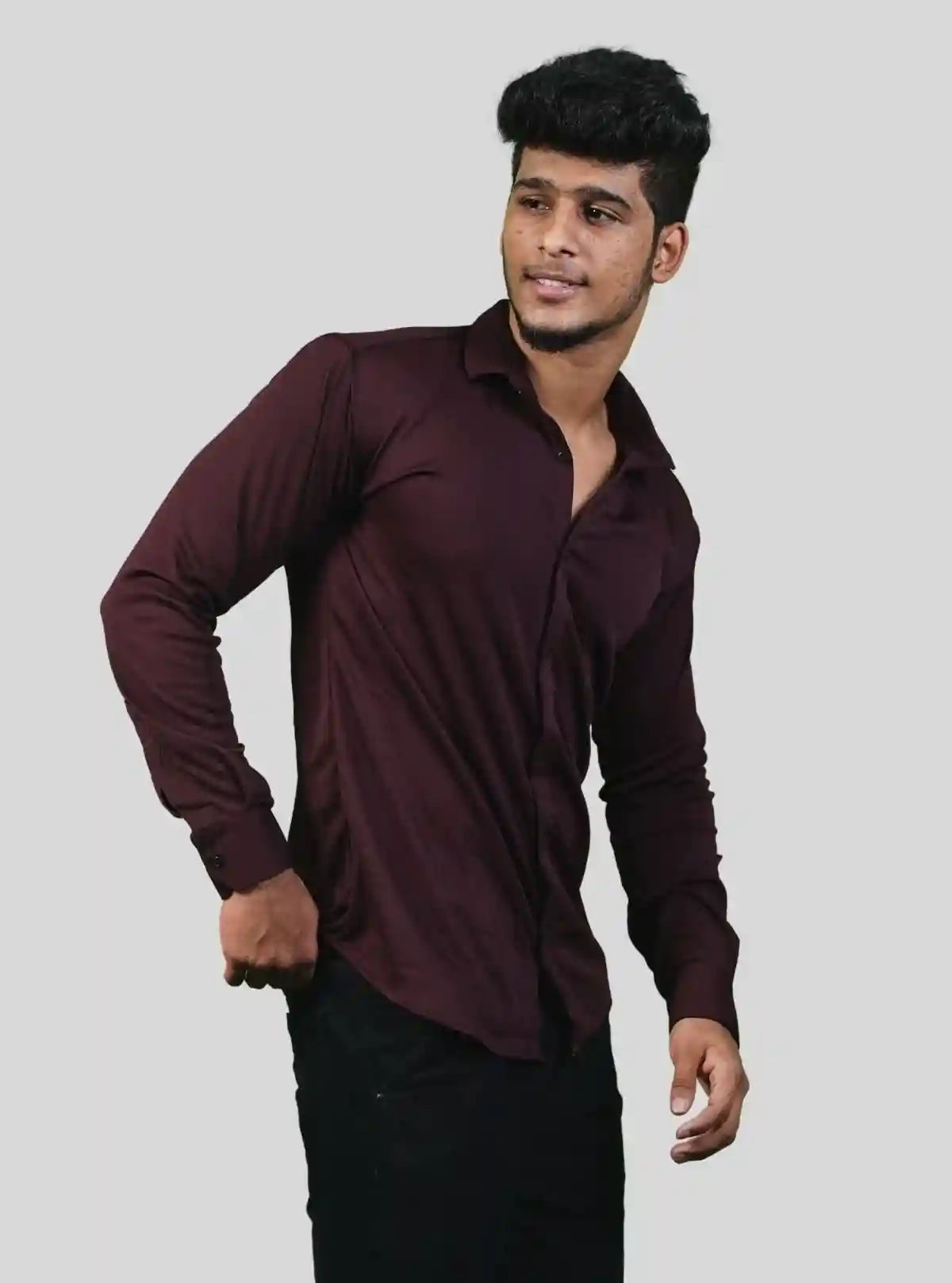 Men's Burgundy Long Sleeve Poly Shirt – Bold & Classy Look by Boer and Fitch from Boer and Fitch | Buy Online at gep32c-qs.myshopify.com