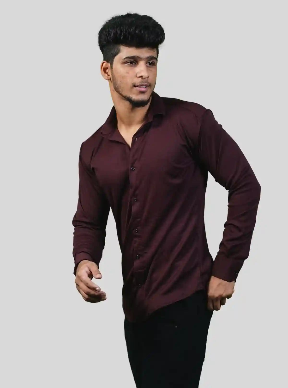 Men's Burgundy Long Sleeve Poly Shirt – Bold & Classy Look by Boer and Fitch from Boer and Fitch | Buy Online at gep32c-qs.myshopify.com