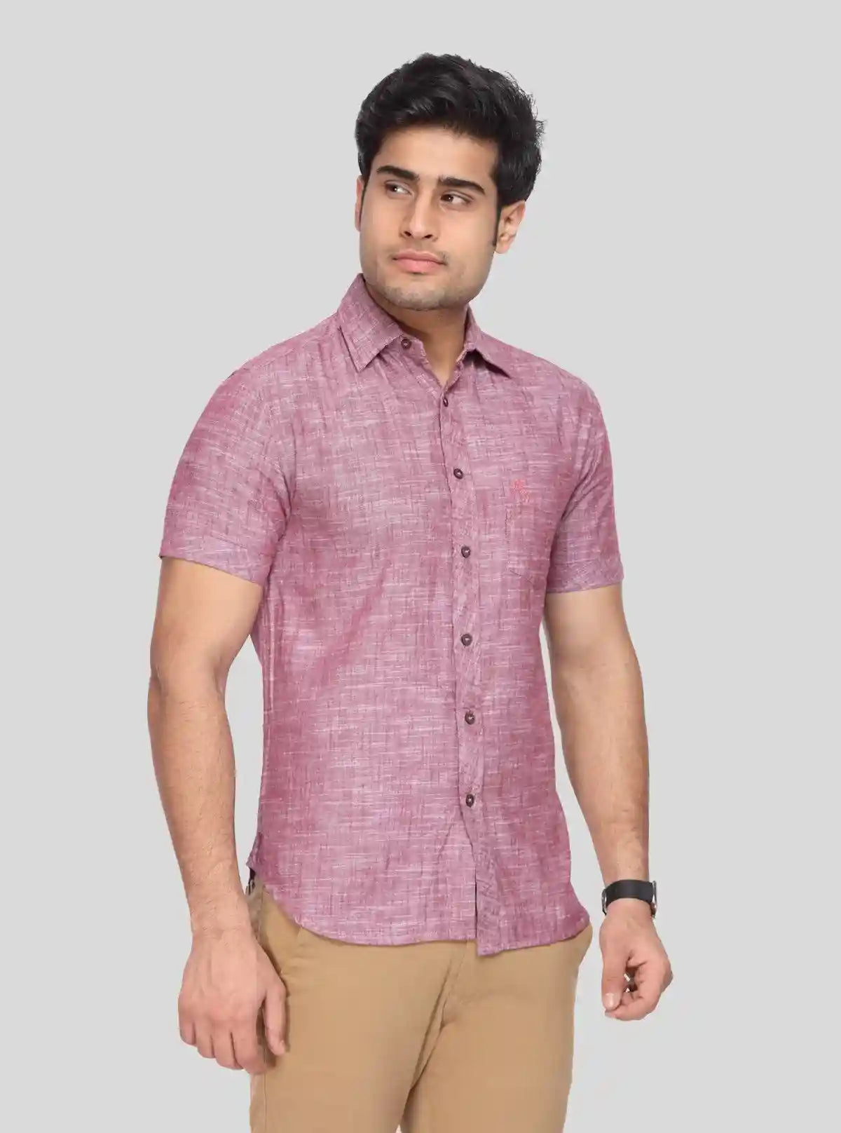 Men's Burgundy Linen Blended Shirt – Rich, Refined & Breathable Everyday Wear | Buy Online at  Boer and Fitch
