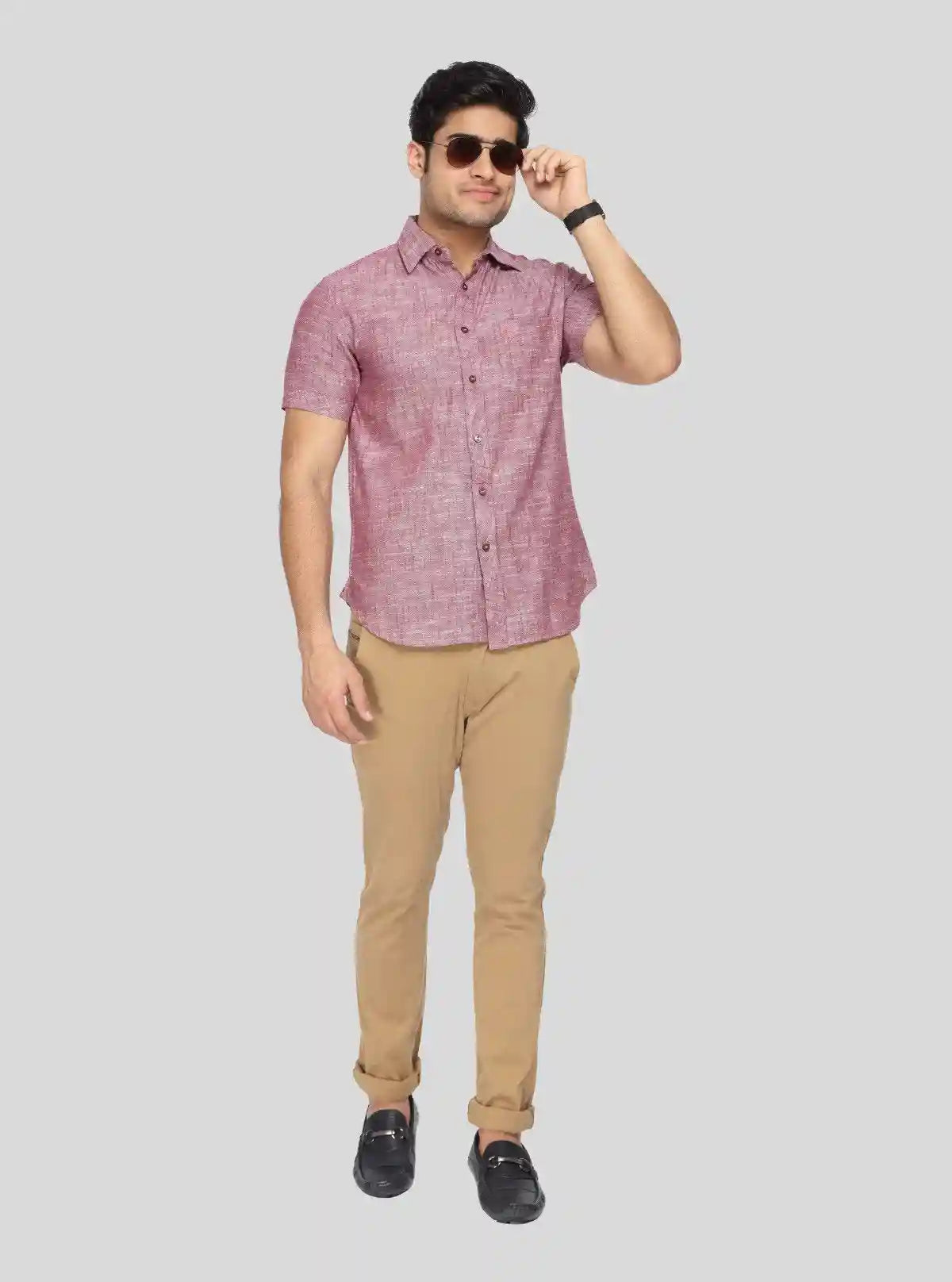 Men's Burgundy Linen Blended Shirt – Rich, Refined & Breathable Everyday Wear | Buy Online at gep32c-qs.myshopify.com