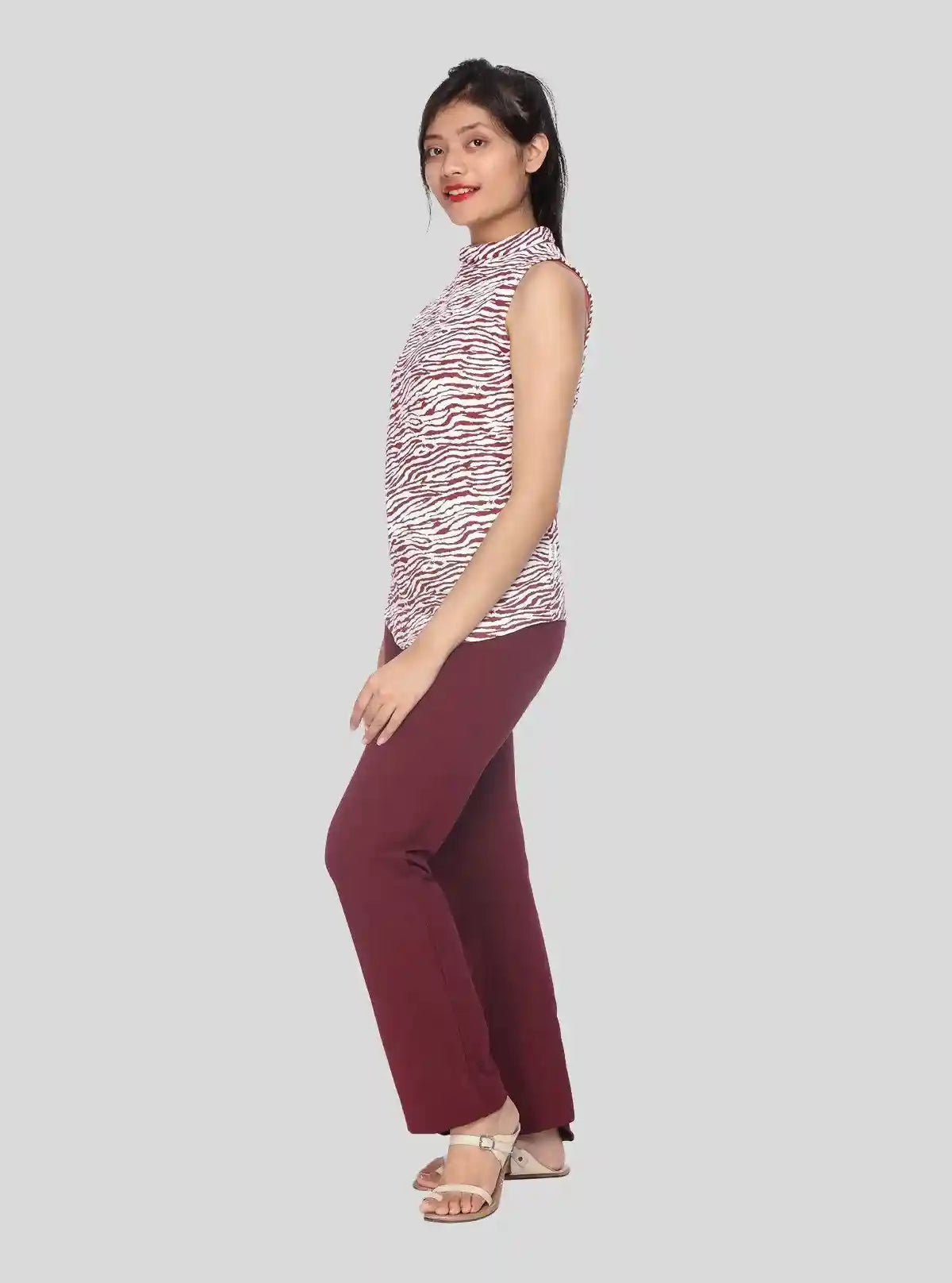 Women’s Burgundy Relaxed Fit Cotton Elastane Jersey Knit Trousers | Buy Online at  Boer and Fitch