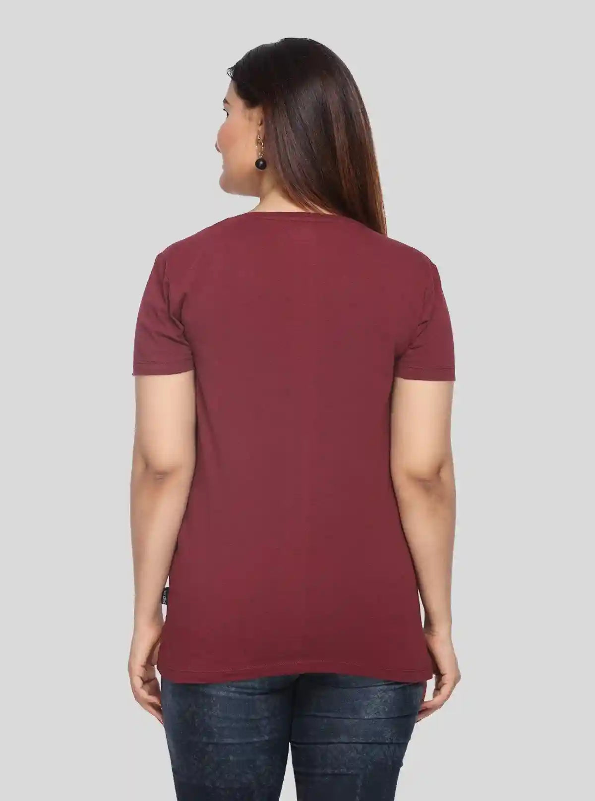 Women’s Burgundy V-Neck Short Sleeve Cotton Jersey T-Shirt by Boer and Fitch | Buy Online at  Boer and Fitch