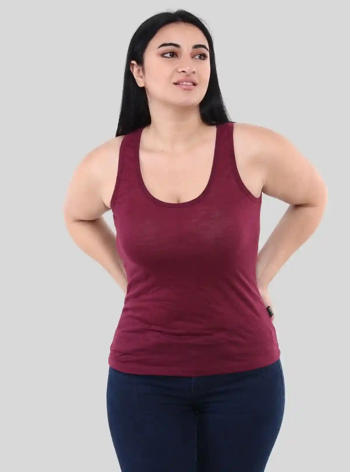 Women’s Solid Burgundy Sleeveless Top – Boer and Fitch | Buy Online at  Boer and Fitch