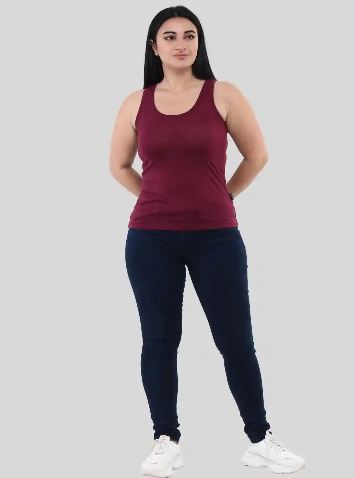 Women’s Solid Burgundy Sleeveless Top – Boer and Fitch | Buy Online at  Boer and Fitch