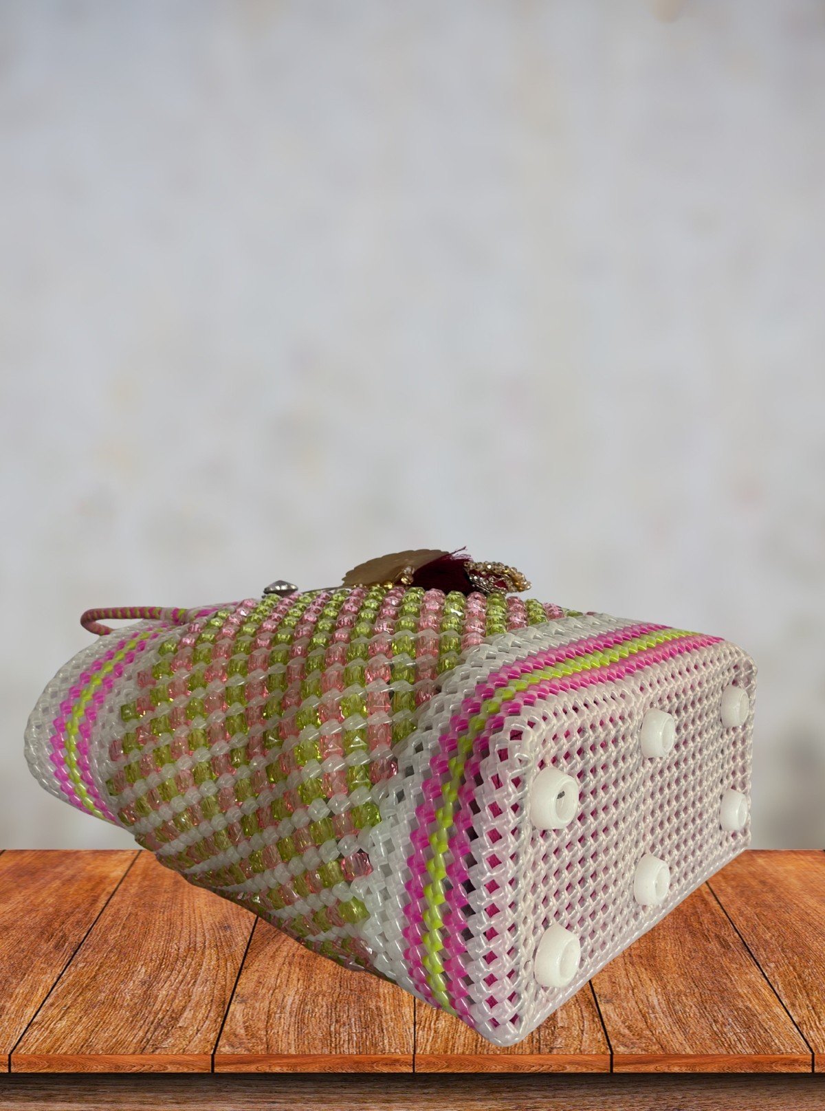 Candy Pearl Handmade Beaded Tote Bag – Elegant & Stylish Accessory - Boer and Fitch