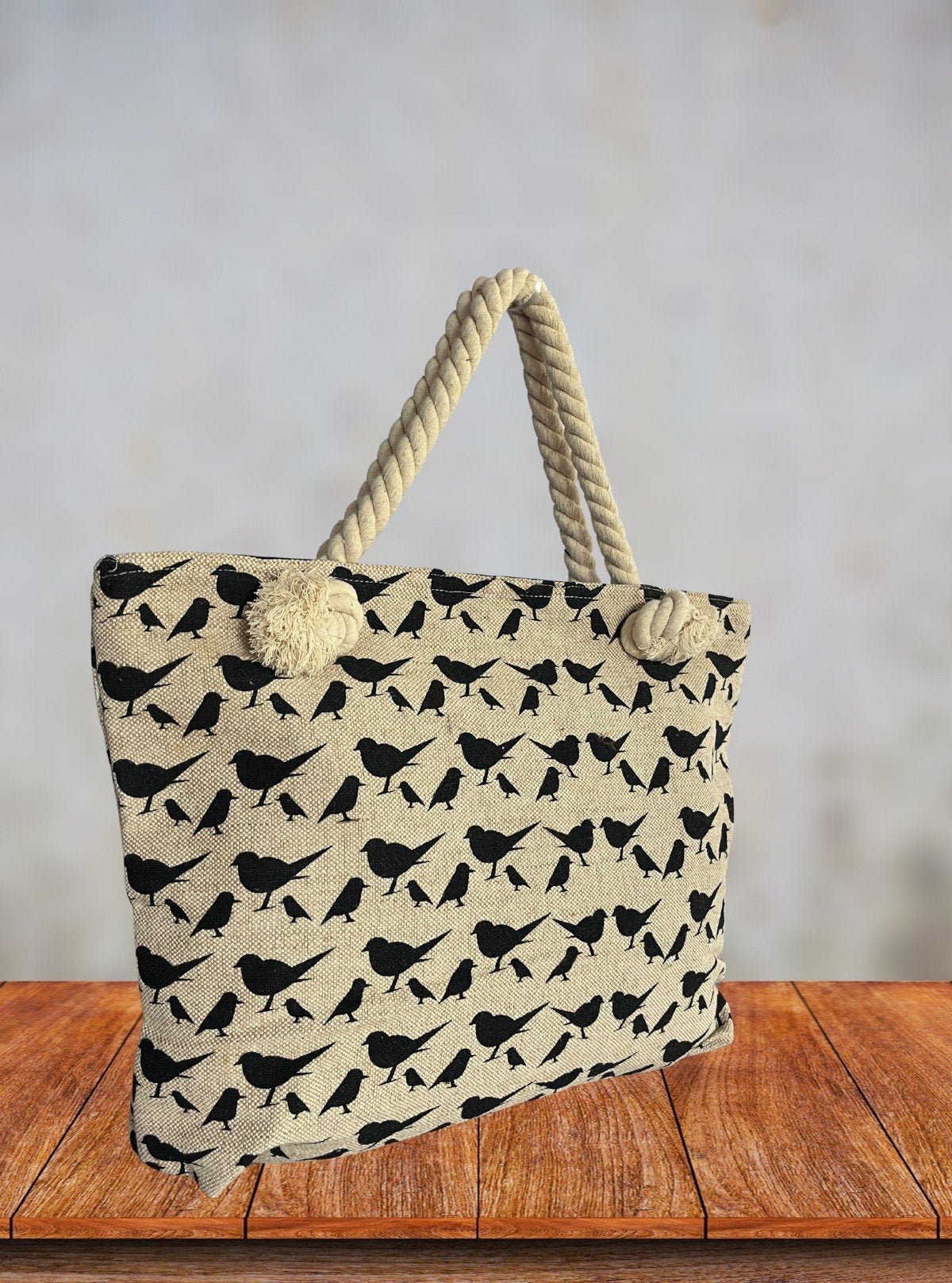 Canvas Bird Printed Bag – Eco - Friendly Tote with Nature - Inspired Charm - Boer and Fitch