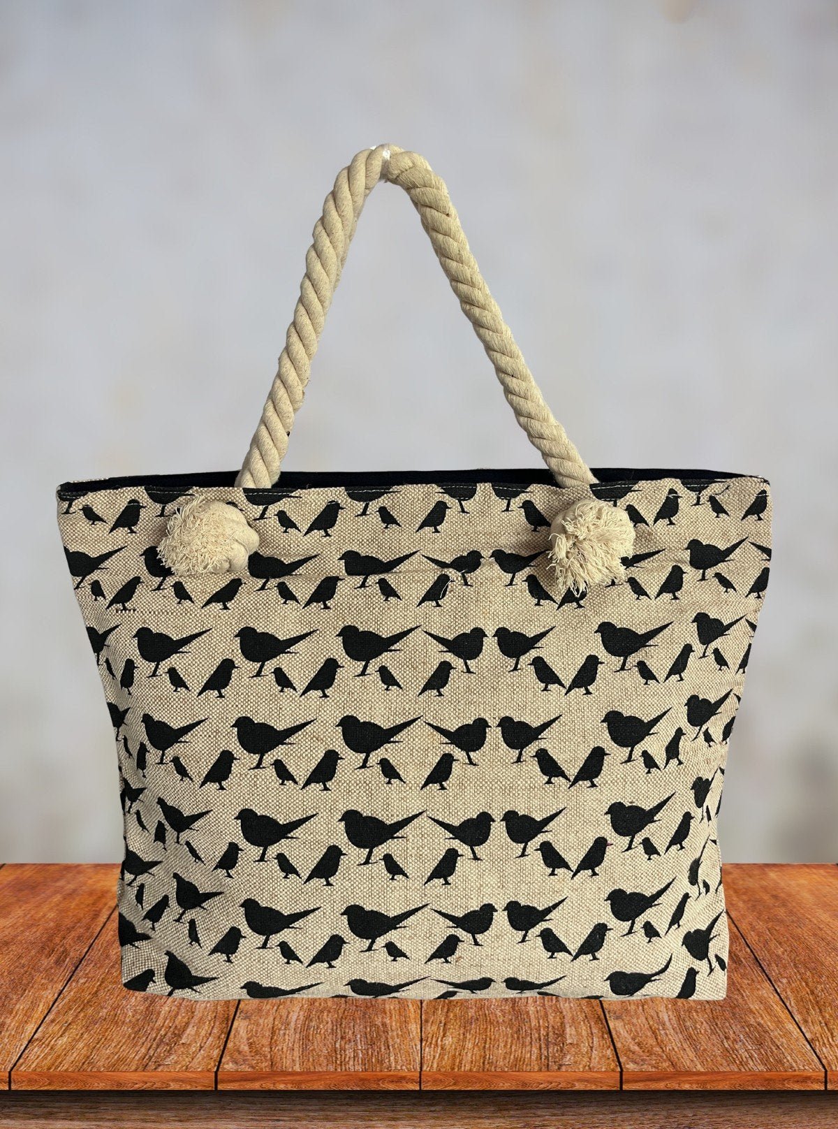 Canvas Bird Printed Bag – Eco - Friendly Tote with Nature - Inspired Charm - Boer and Fitch