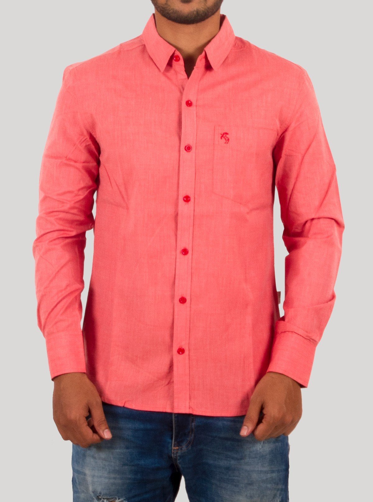 Carmine Slim Fit Long Sleeve Shirt for Men – Casual Cotton Shirt by Boer and Fitch - Boer and Fitch