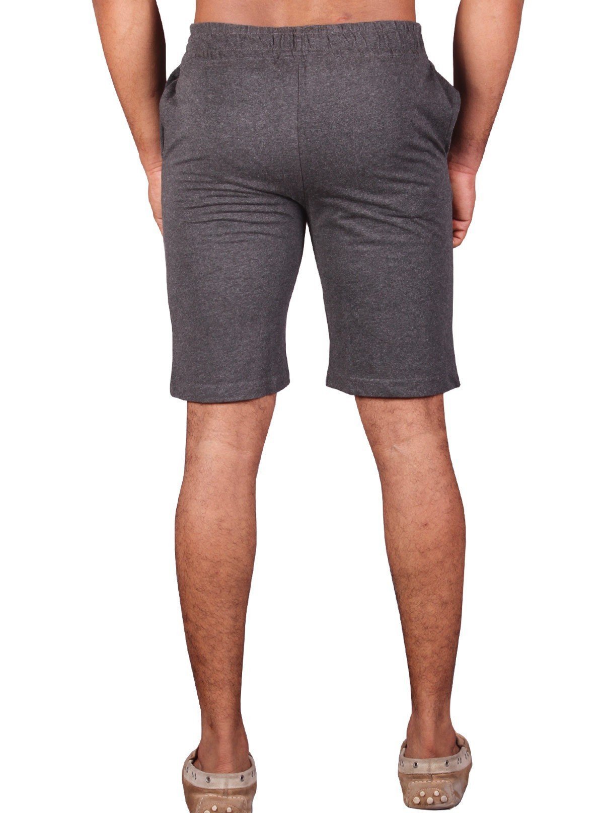 Charcoal Melange Jersey Shorts for Men – Casual Cotton Shorts by Boer and Fitch - Boer and Fitch