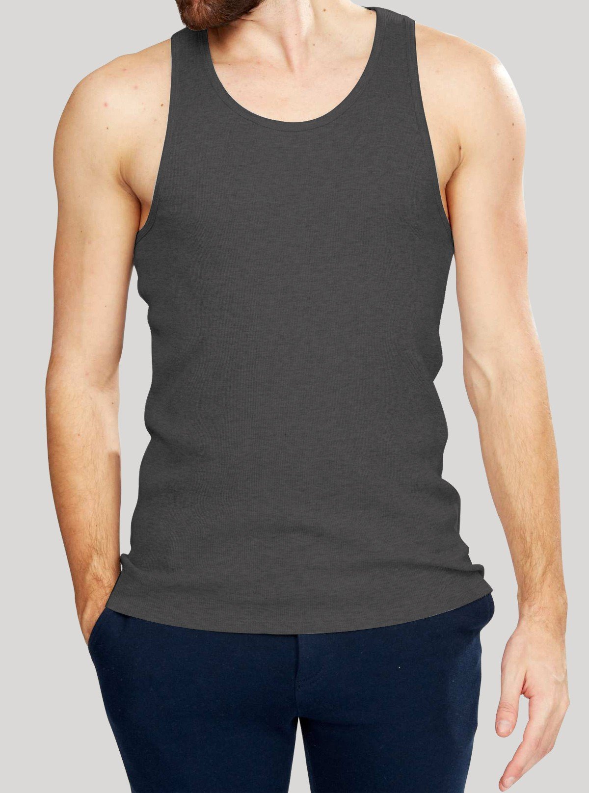 Charcoal Melange Rib Vest for Men – Boer and Fitch - Boer and Fitch