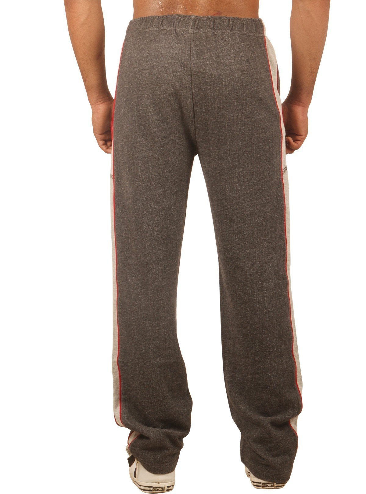 Charcoal Melange Track Pants with Grey Stripes for Men – Boer and Fitch - Boer and Fitch