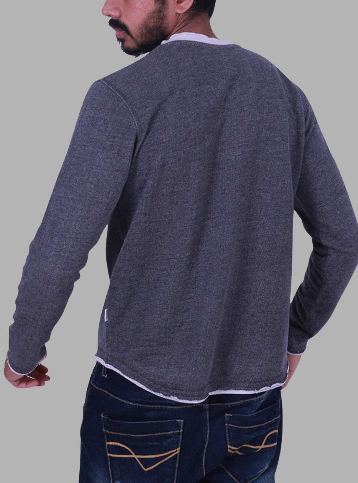 Charcoal Melange V - Neck Sweatshirt – Boer and Fitch - Boer and Fitch